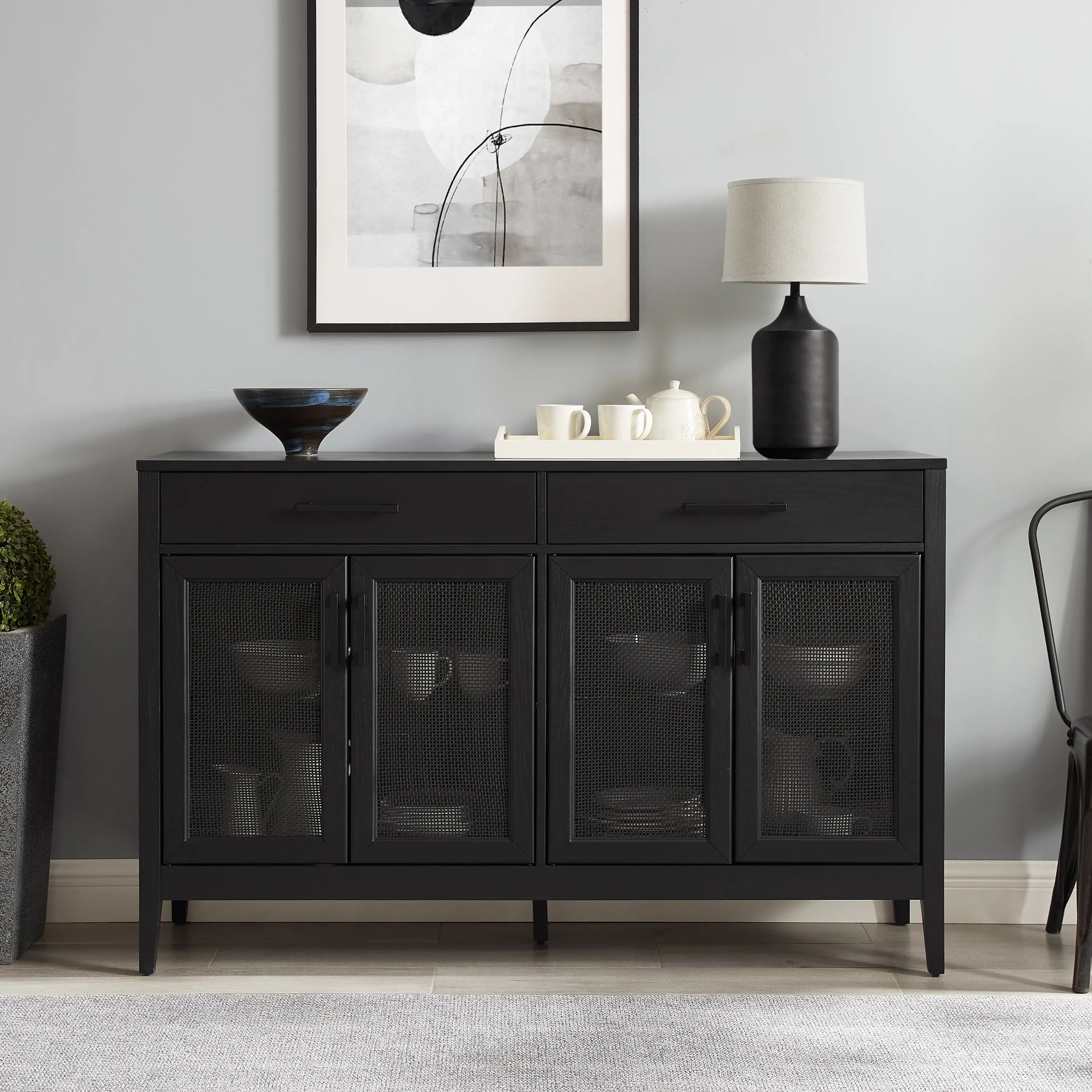 CF4215-BK Milo Black Dining Room Sideboard-1
