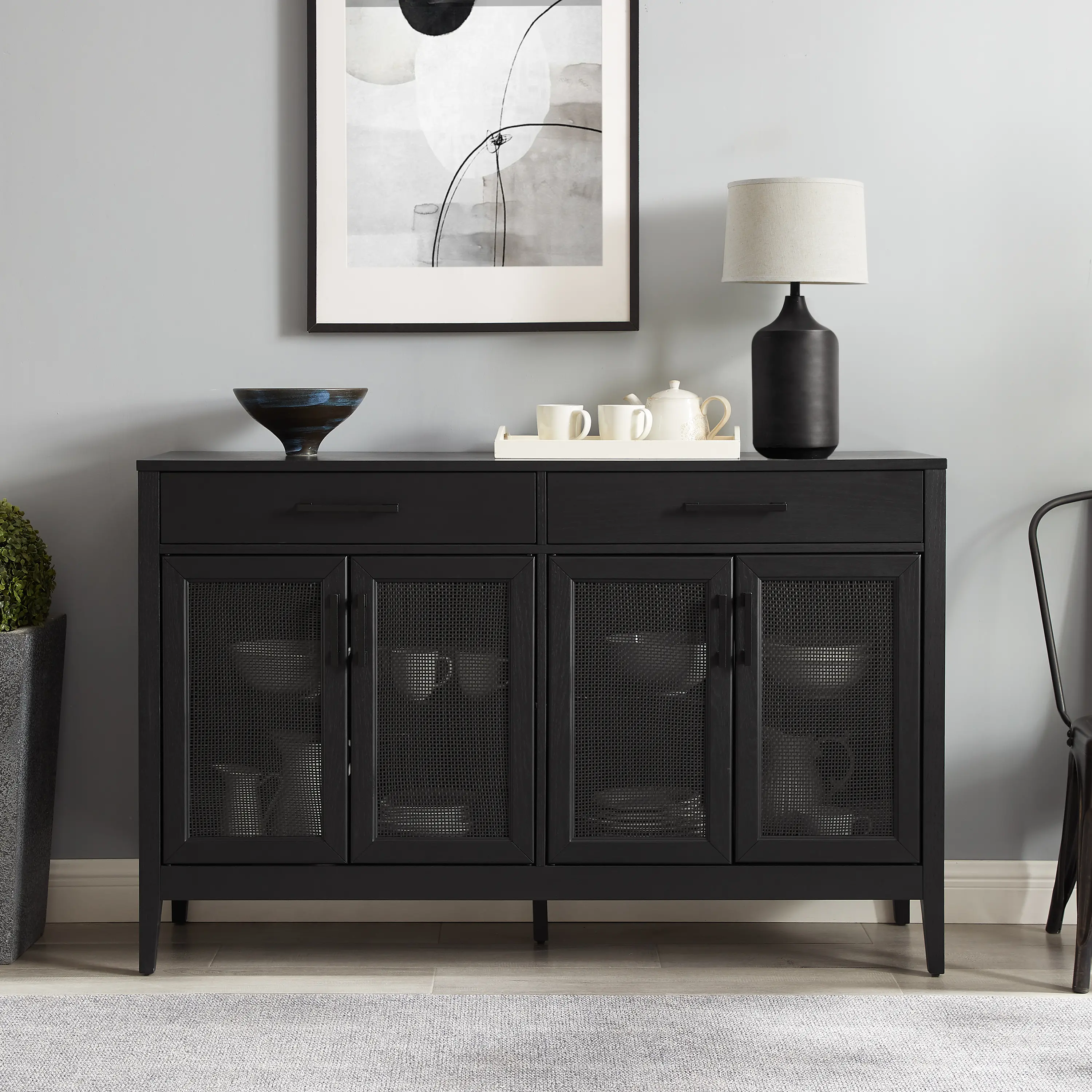 CF4215-BK Milo Black Dining Room Sideboard-2