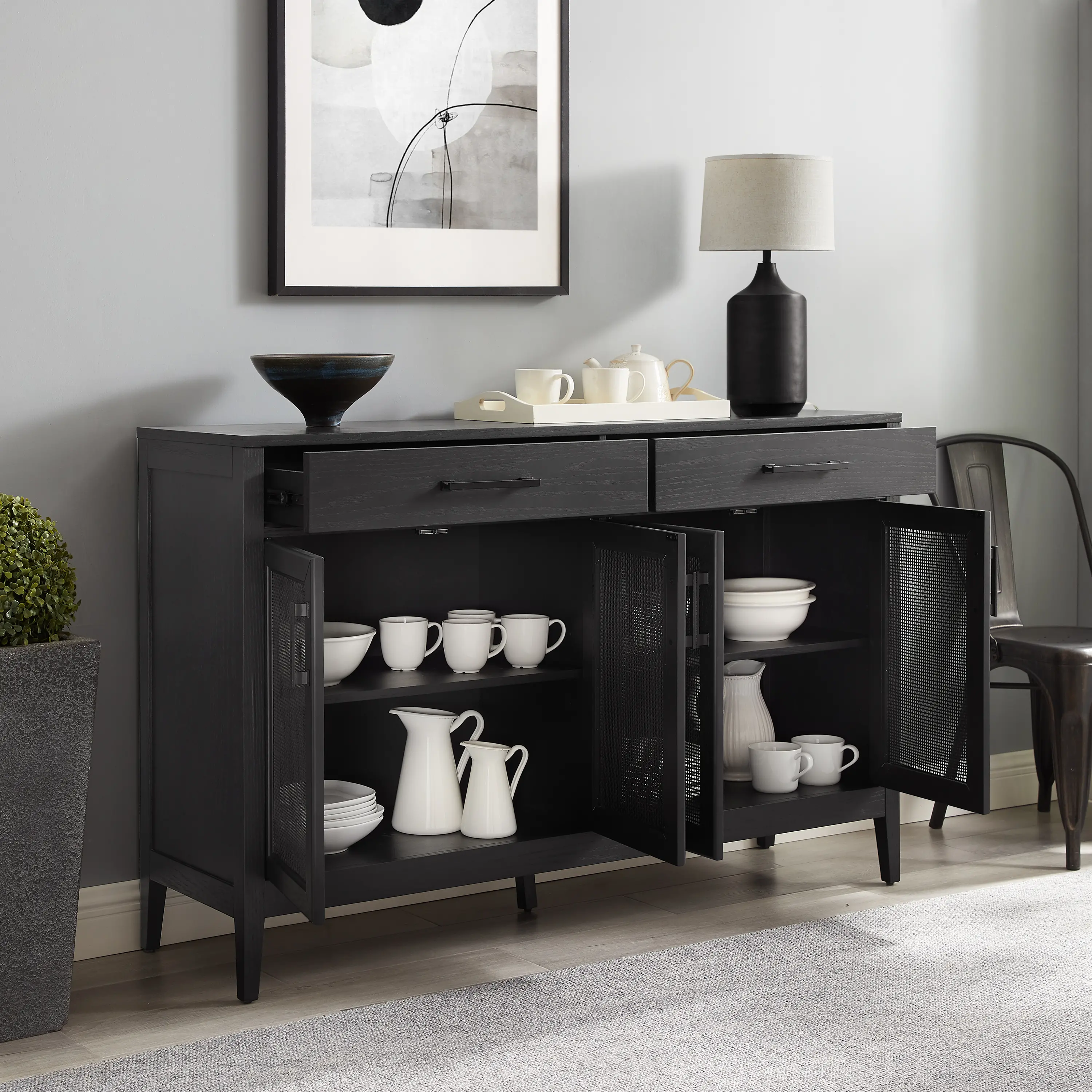 CF4215-BK Milo Black Dining Room Sideboard-4