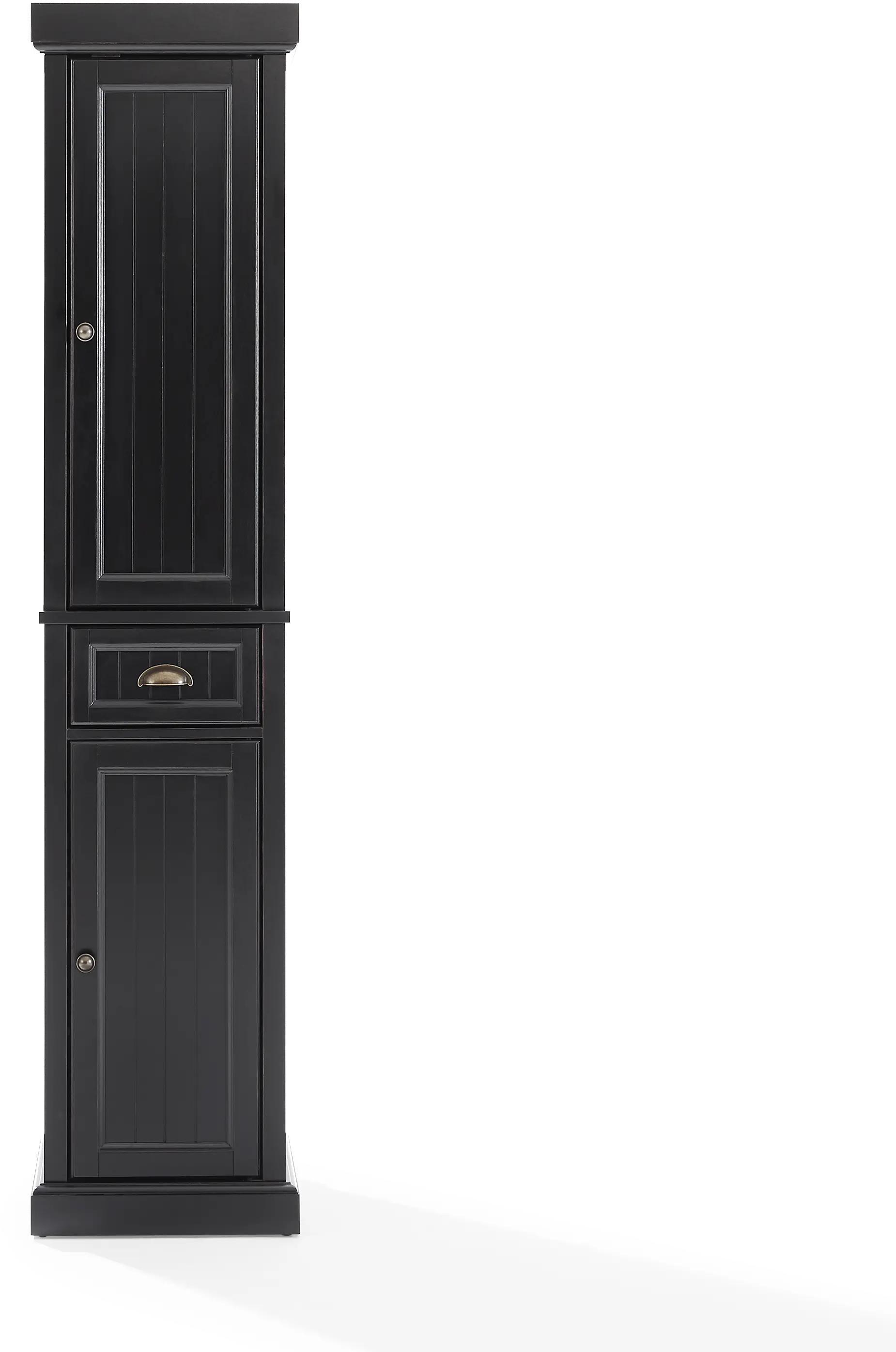 CF7019-BK Seaside Distressed Black Tall Linen Cabinet-5
