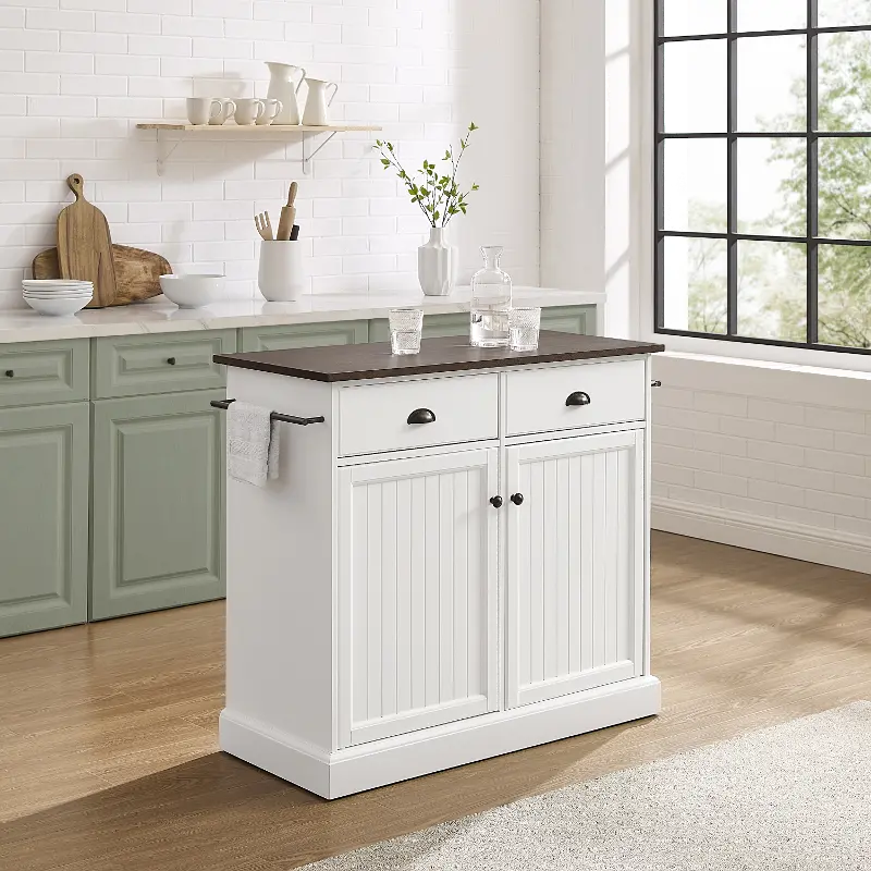 Shoreline White Kitchen Island