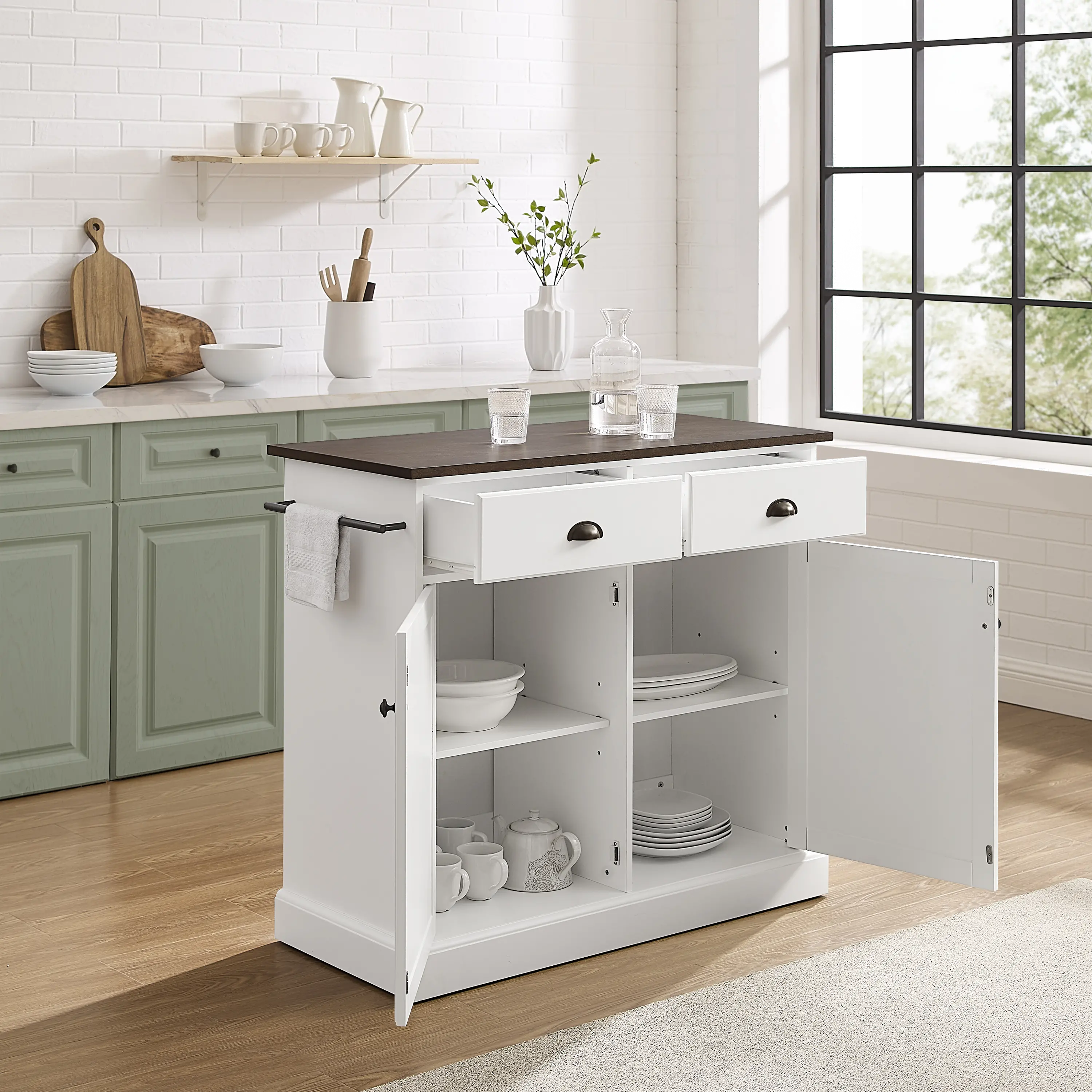 CF3038BR-WH Shoreline White Kitchen Island-3
