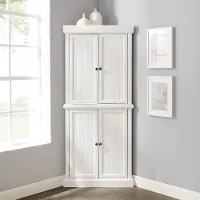 KF33022WH Shoreline White Corner Pantry Cabinet