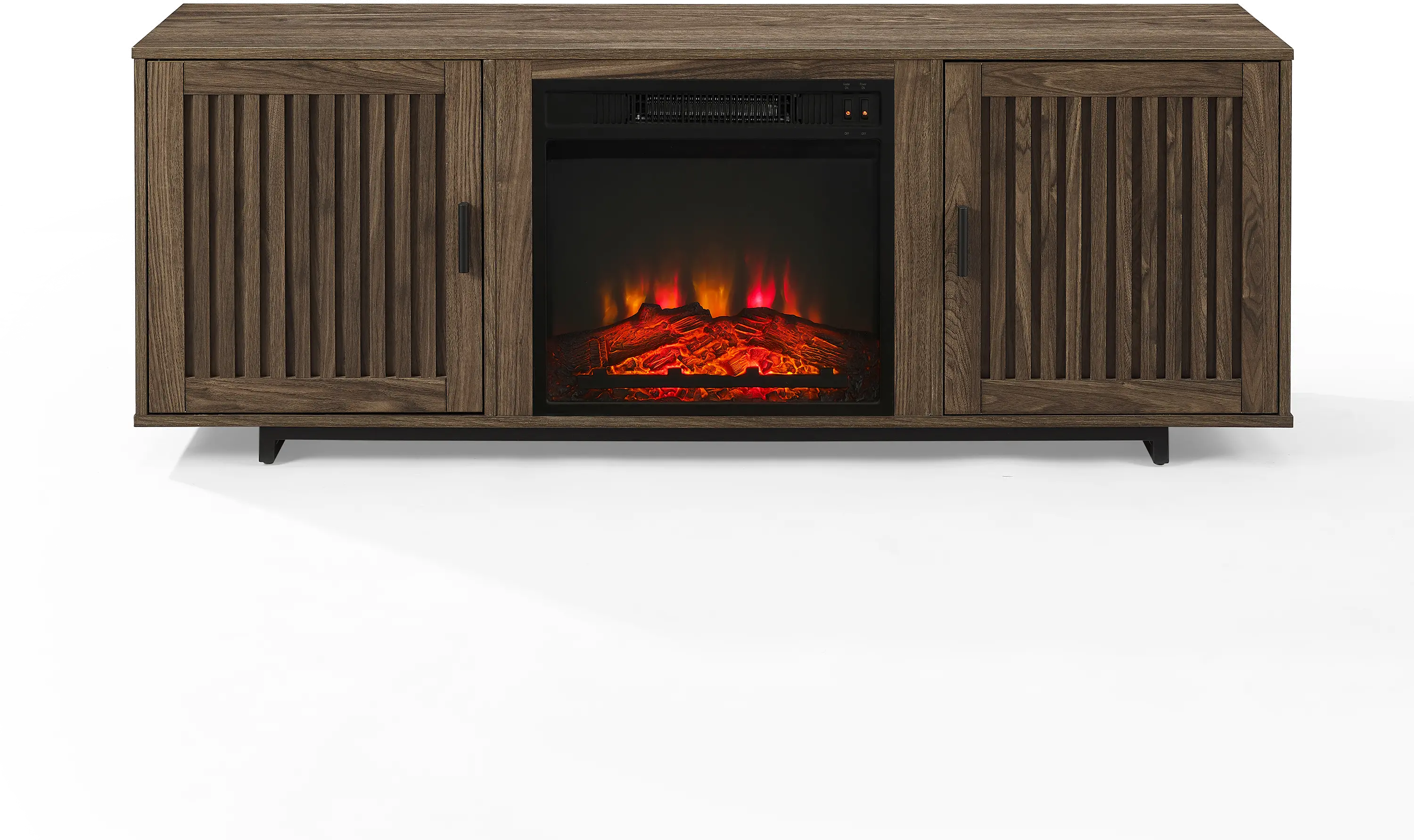 KF100858WA Silas 58  Walnut TV Stand with Fireplace-5