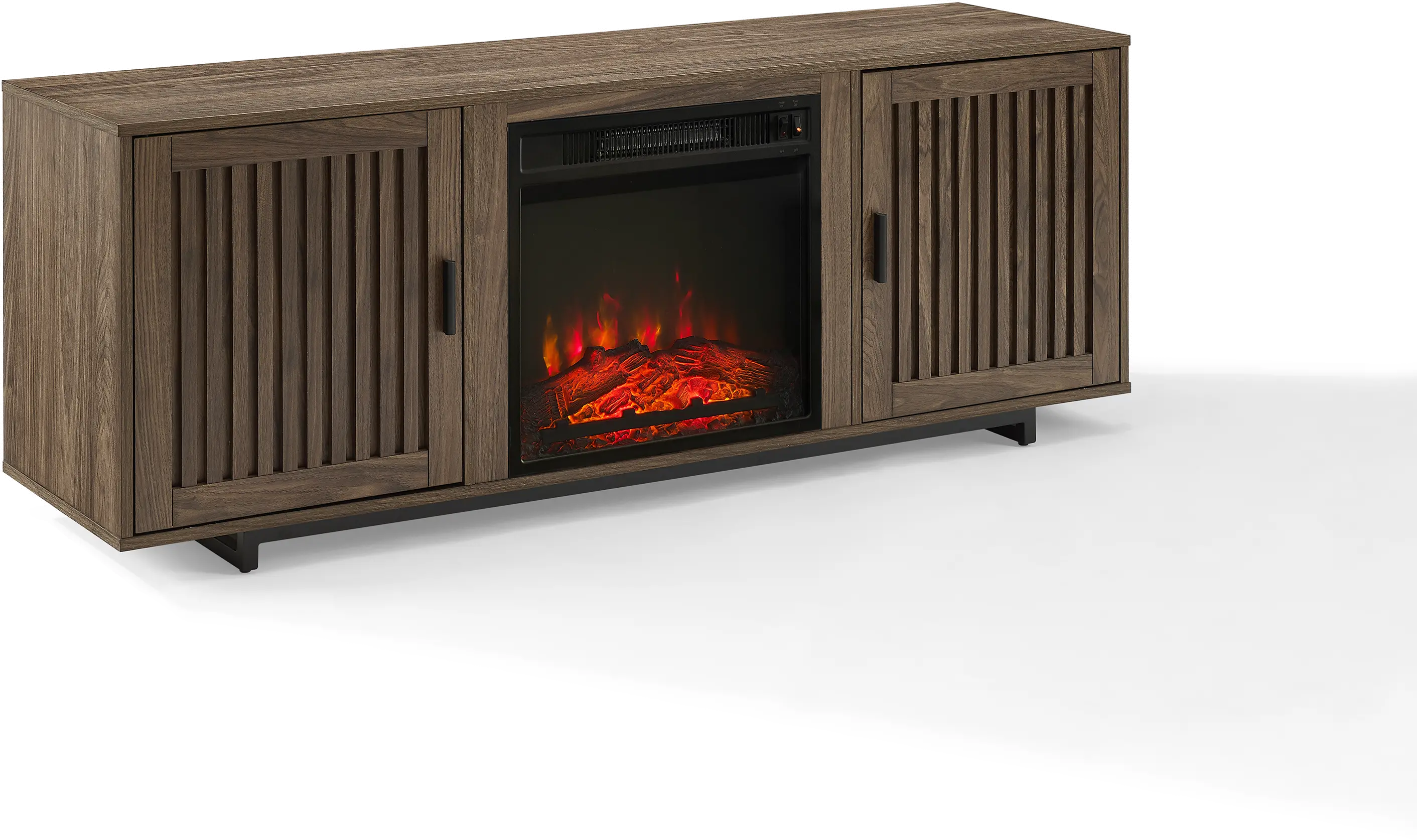 KF100858WA Silas 58  Walnut TV Stand with Fireplace-6