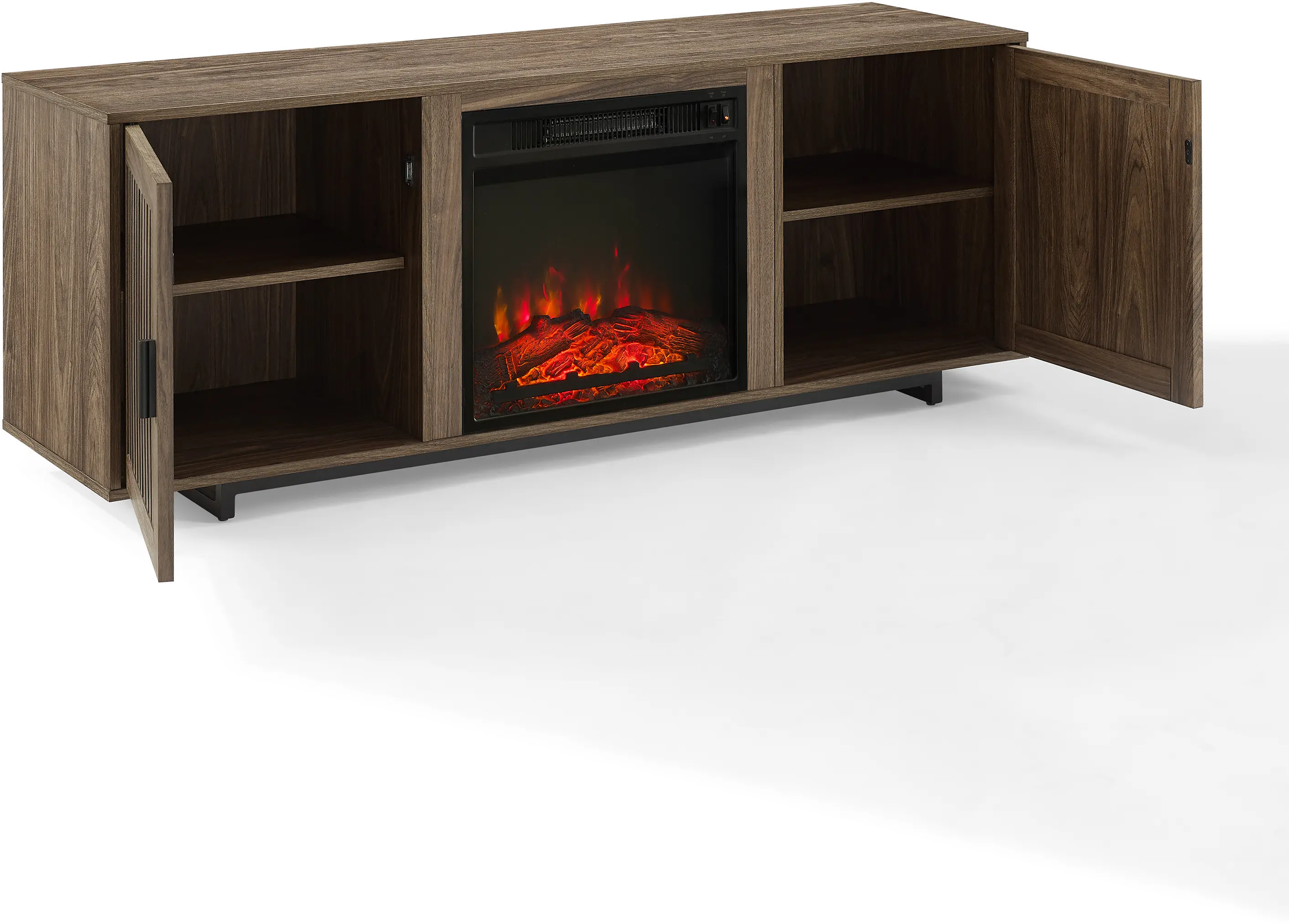 KF100858WA Silas 58  Walnut TV Stand with Fireplace-7