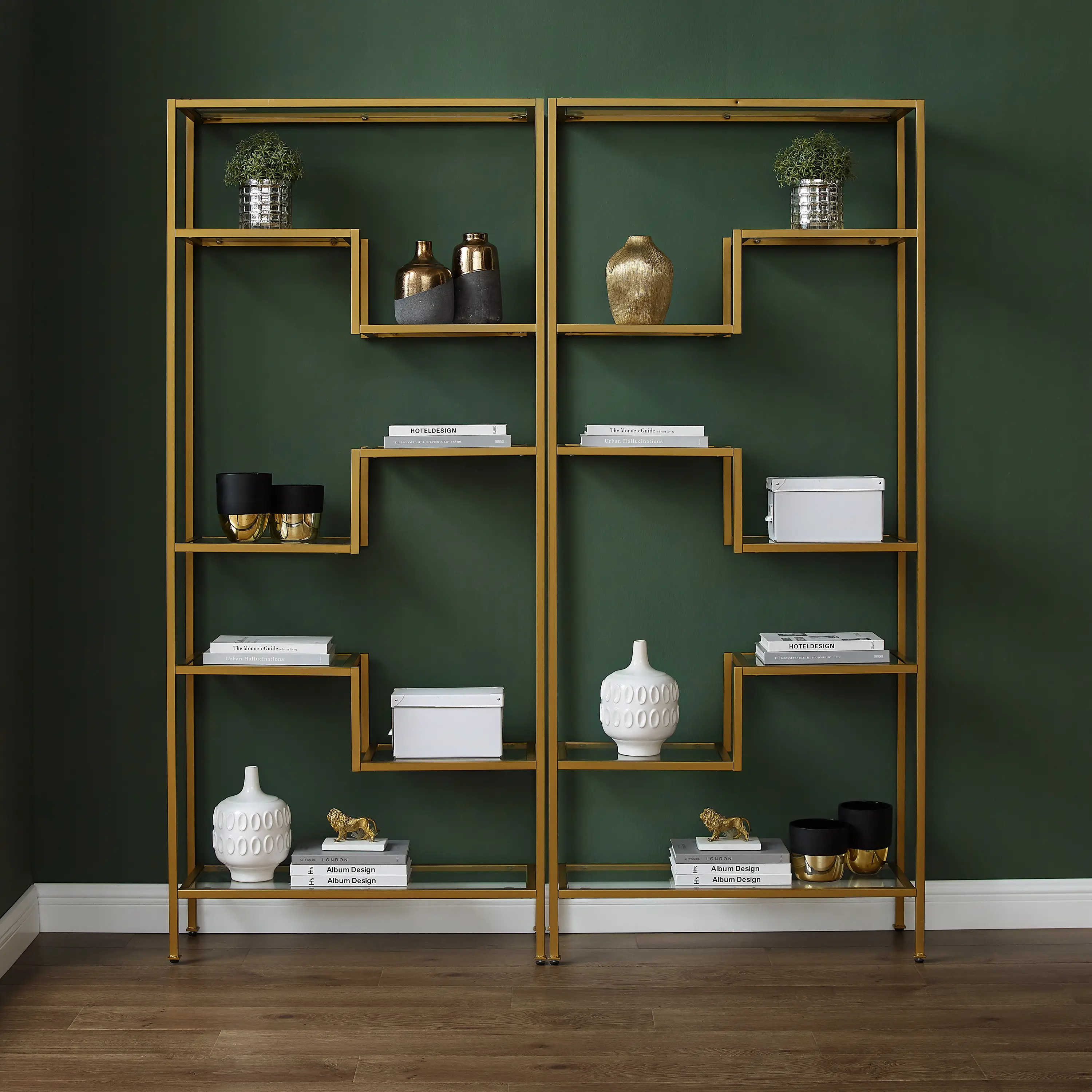 KF13051GL Sloane 2-Piece Gold Metal Bookshelf Set-3