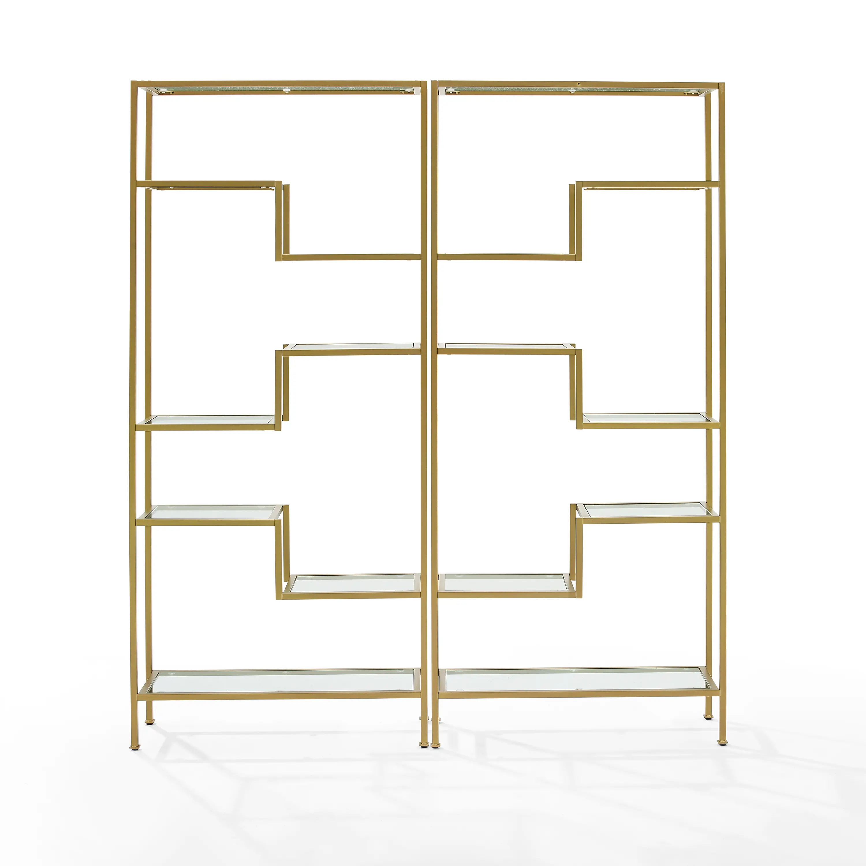 KF13051GL Sloane 2-Piece Gold Metal Bookshelf Set-1