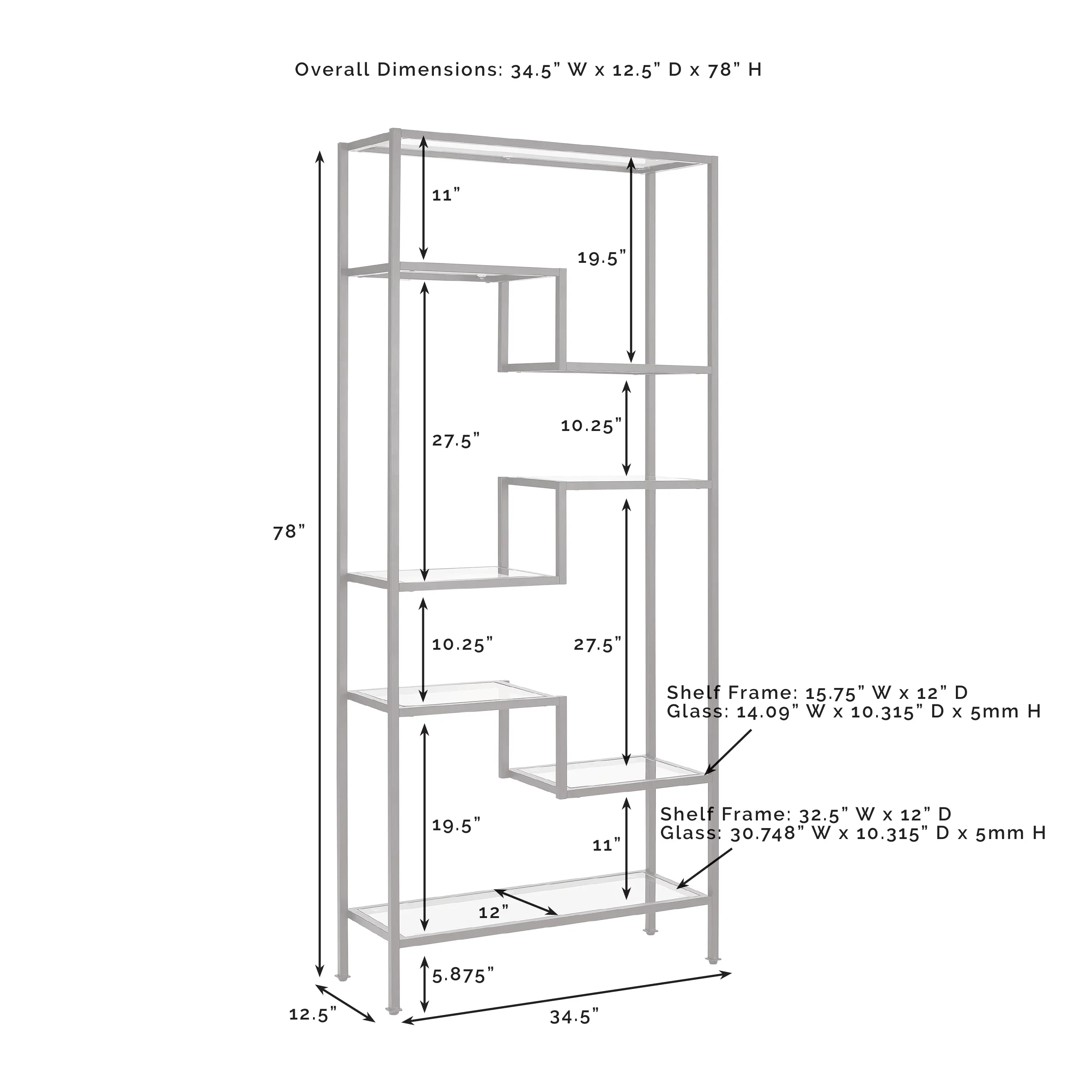 CF1113-GL Sloane Gold Metal Bookshelf-6