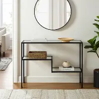 CF1124-MB Sloane Black Metal Console Table