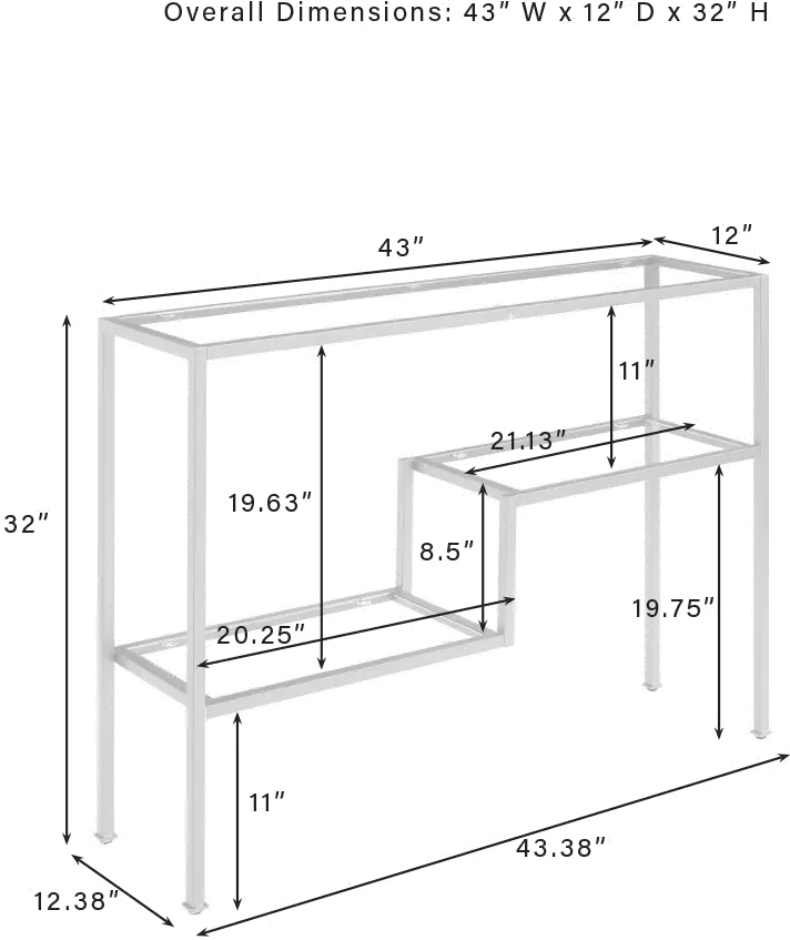 CF1124-MB Sloane Black Metal Console Table-5