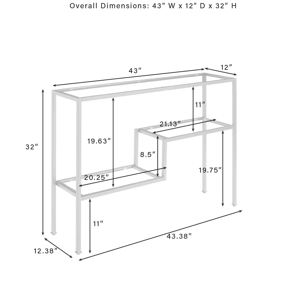 CF1124-MB Sloane Black Metal Console Table-5