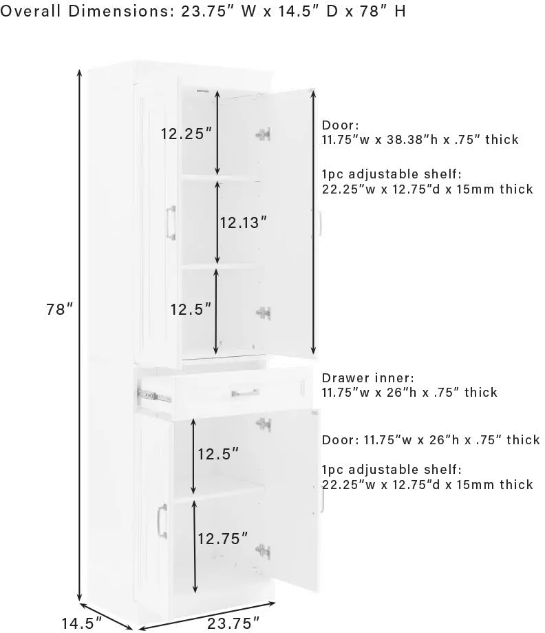KF33031WH Stanton White Tall Pantry-1