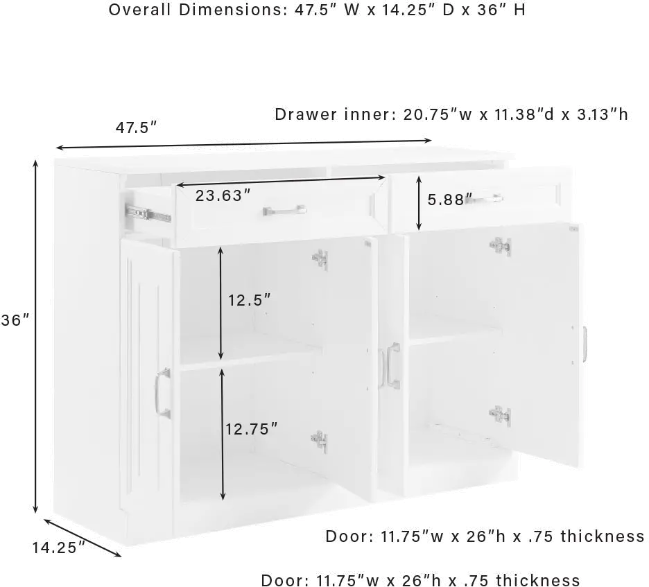 CF4213-WH Stanton White Dining Room Sideboard-1