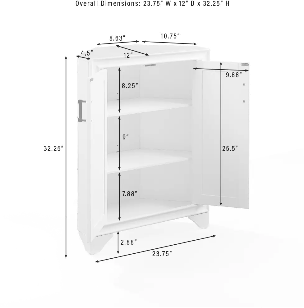 CF7031-GY Tara Gray Corner Storage Cabinet-5