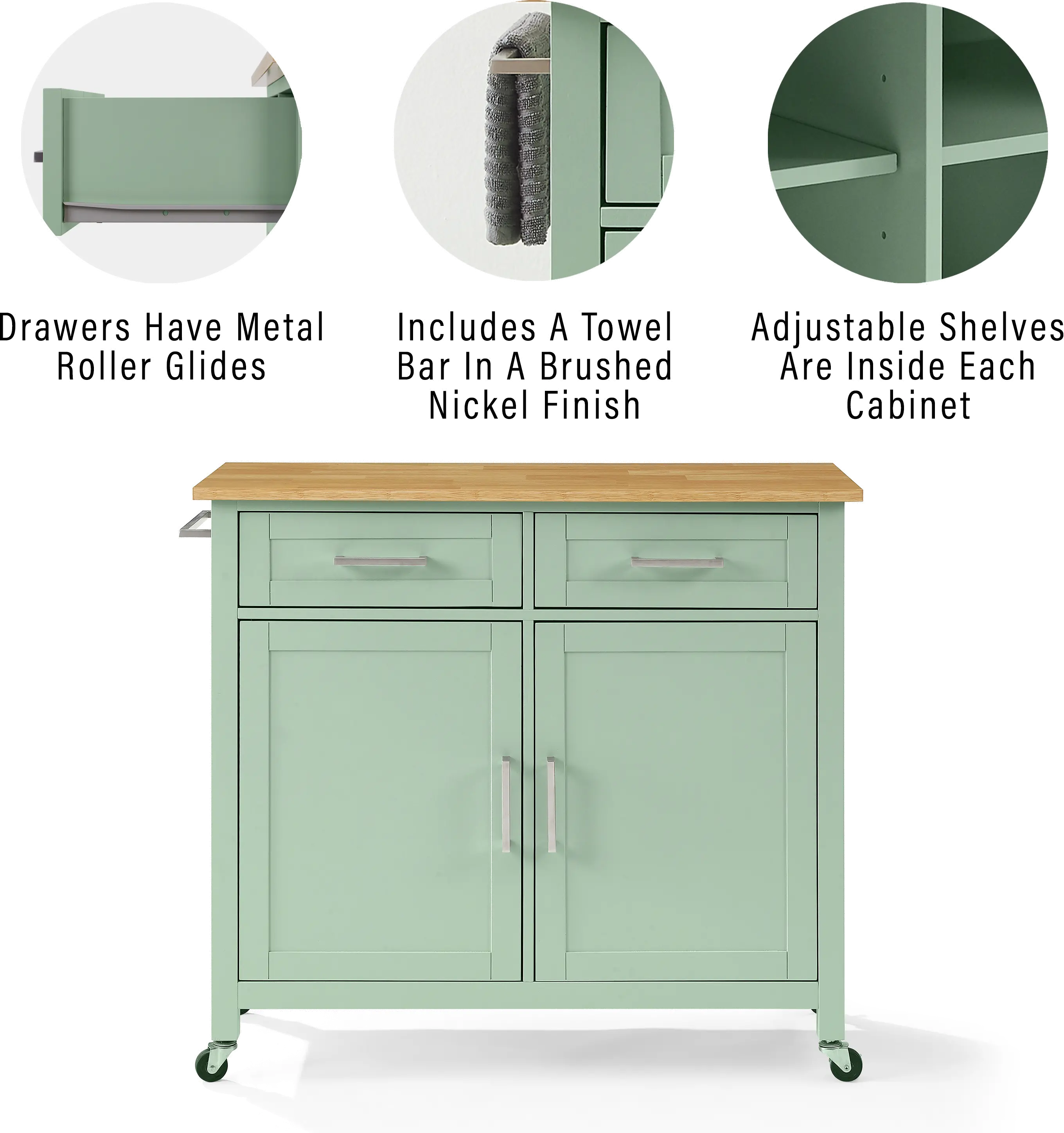 CF3034NA-MN Tristan Green Kitchen Island-5