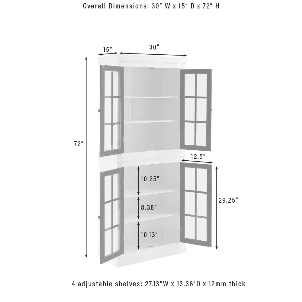 KF33023-WH Cecily White Tall Storage Cabinet-6