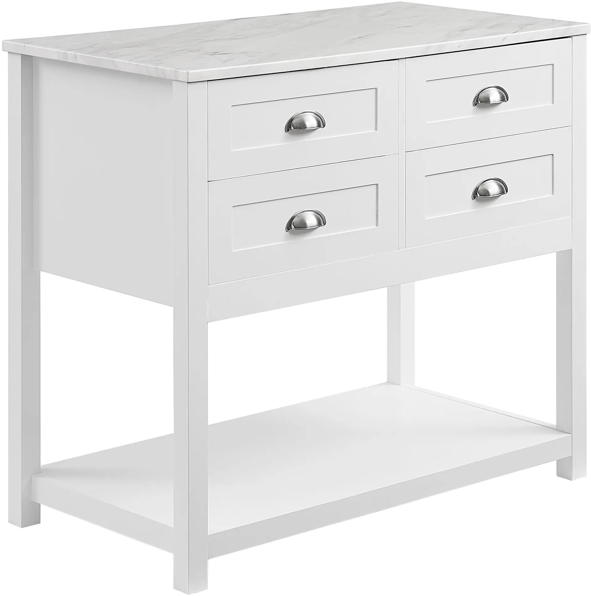 CF3036WM-WH Connell White Kitchen Island-1