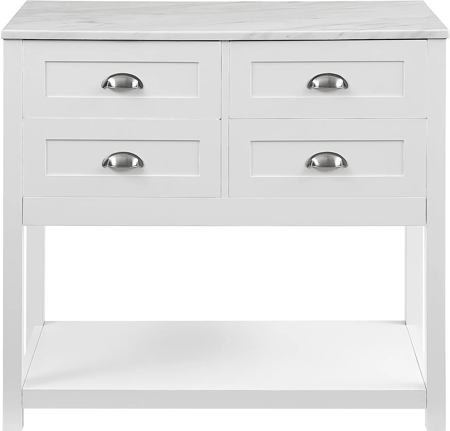CF3036WM-WH Connell White Kitchen Island-3