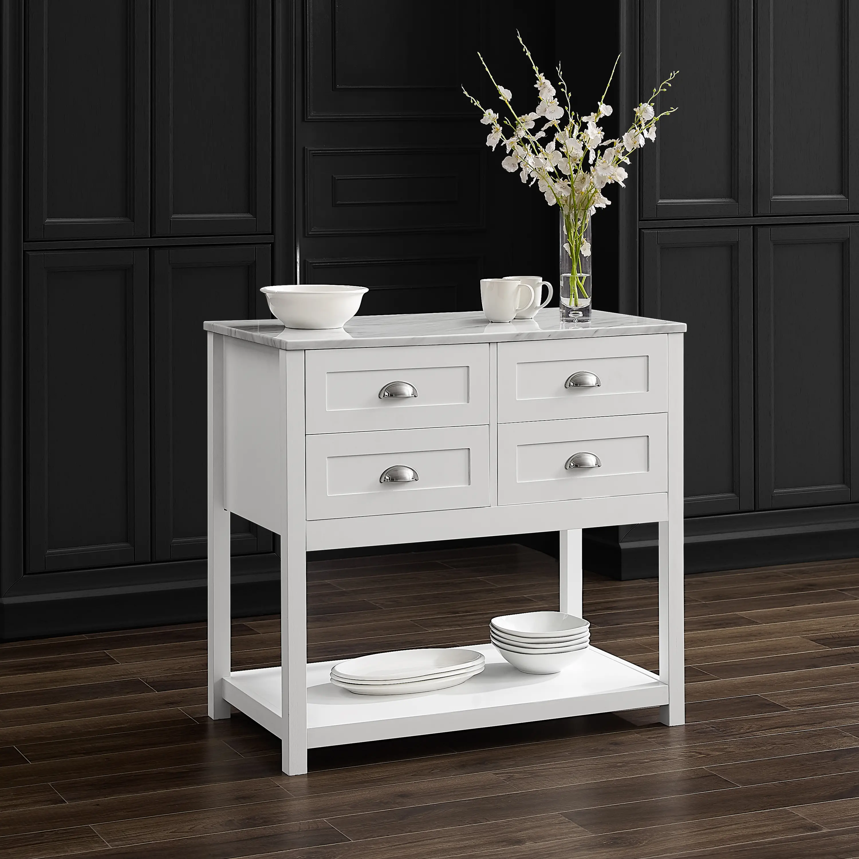 CF3036WM-WH Connell White Kitchen Island-5