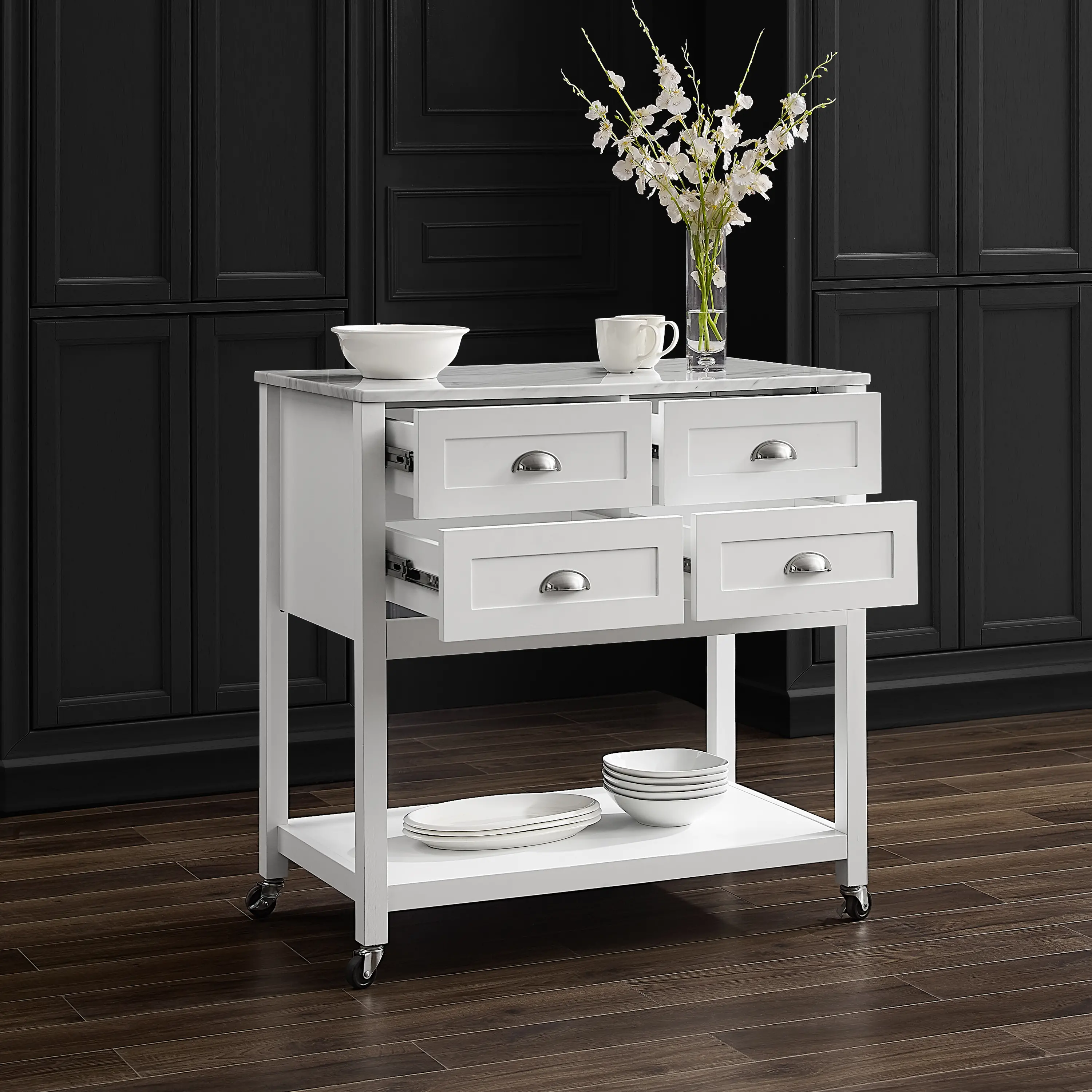 CF3036WM-WH Connell White Kitchen Island-6