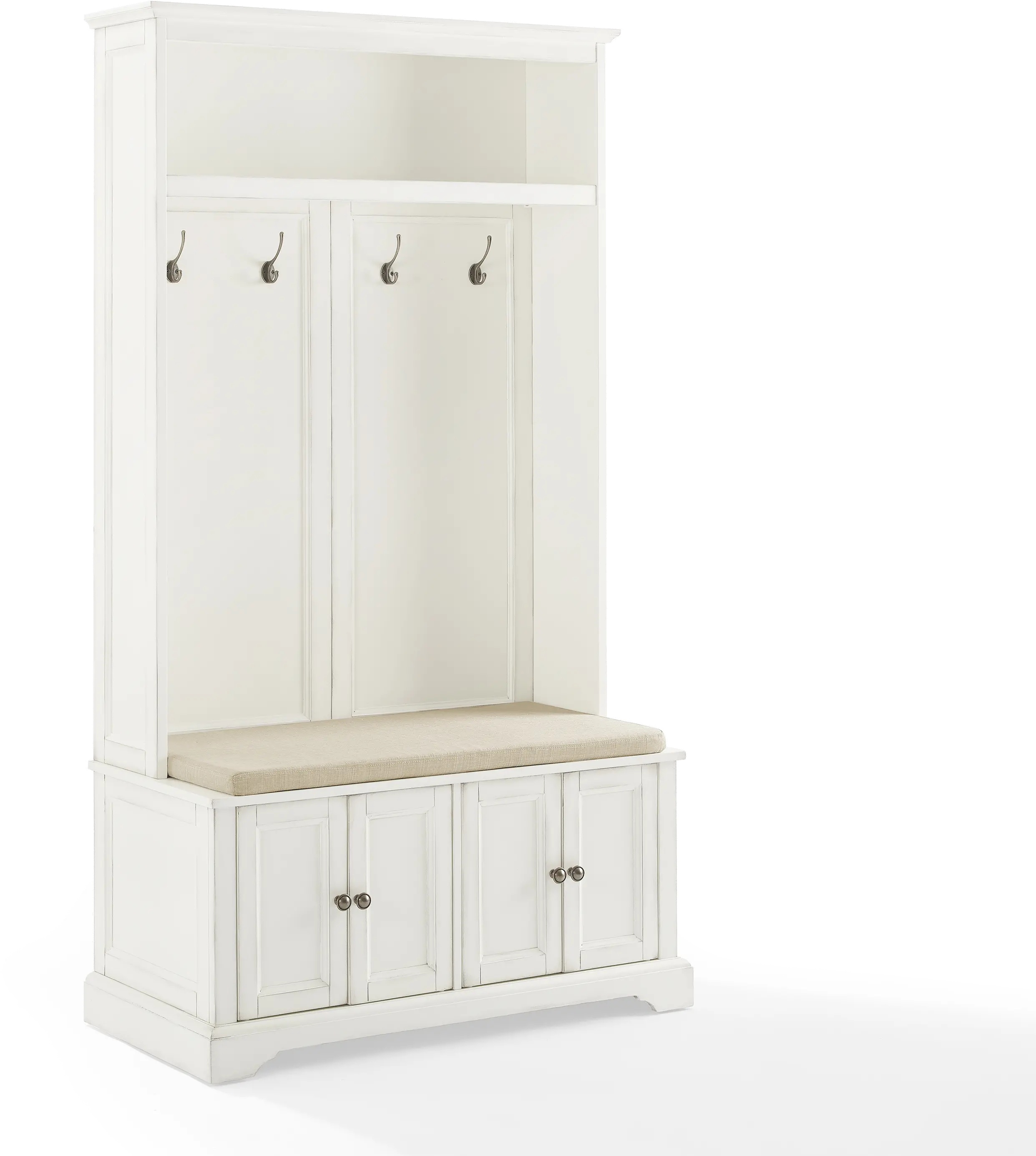 CF6039-WH Holbrook Distressed White Hall Tree-5
