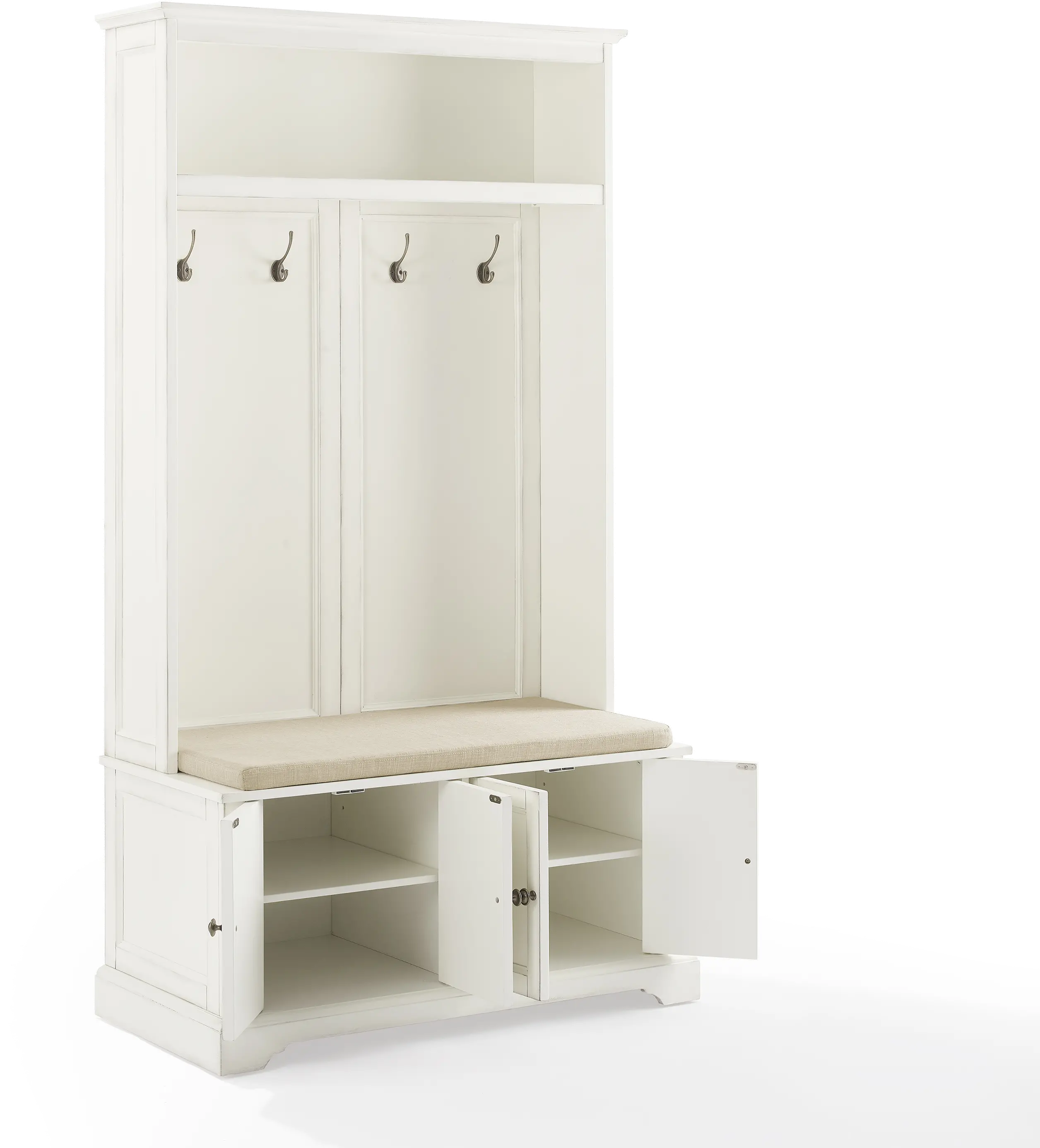 CF6039-WH Holbrook Distressed White Hall Tree-6