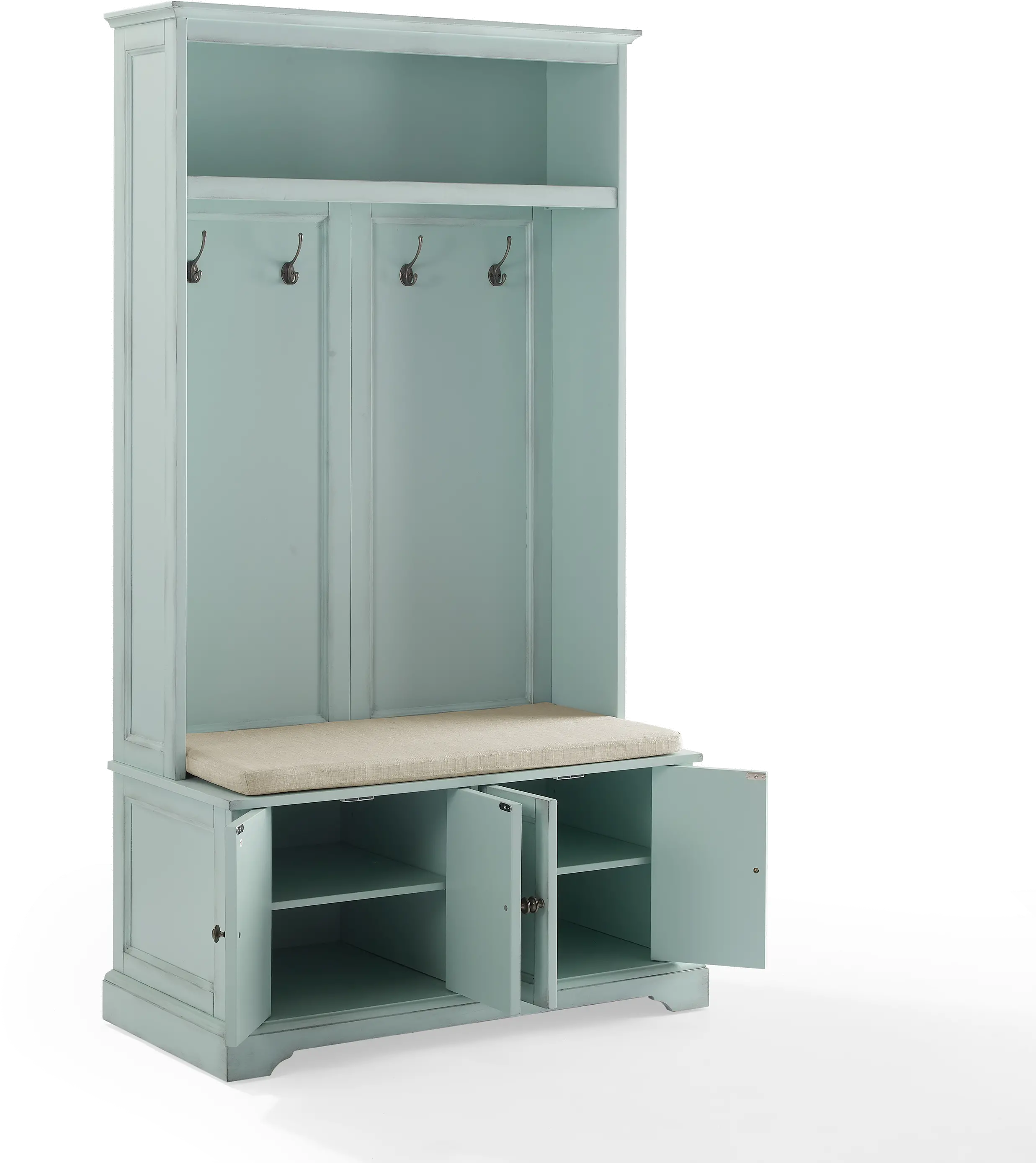 CF6039-BL Holbrook Distressed Seafoam Blue Hall Tree-6