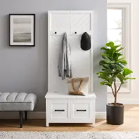 CF6040-WH Kayce White Hall Tree