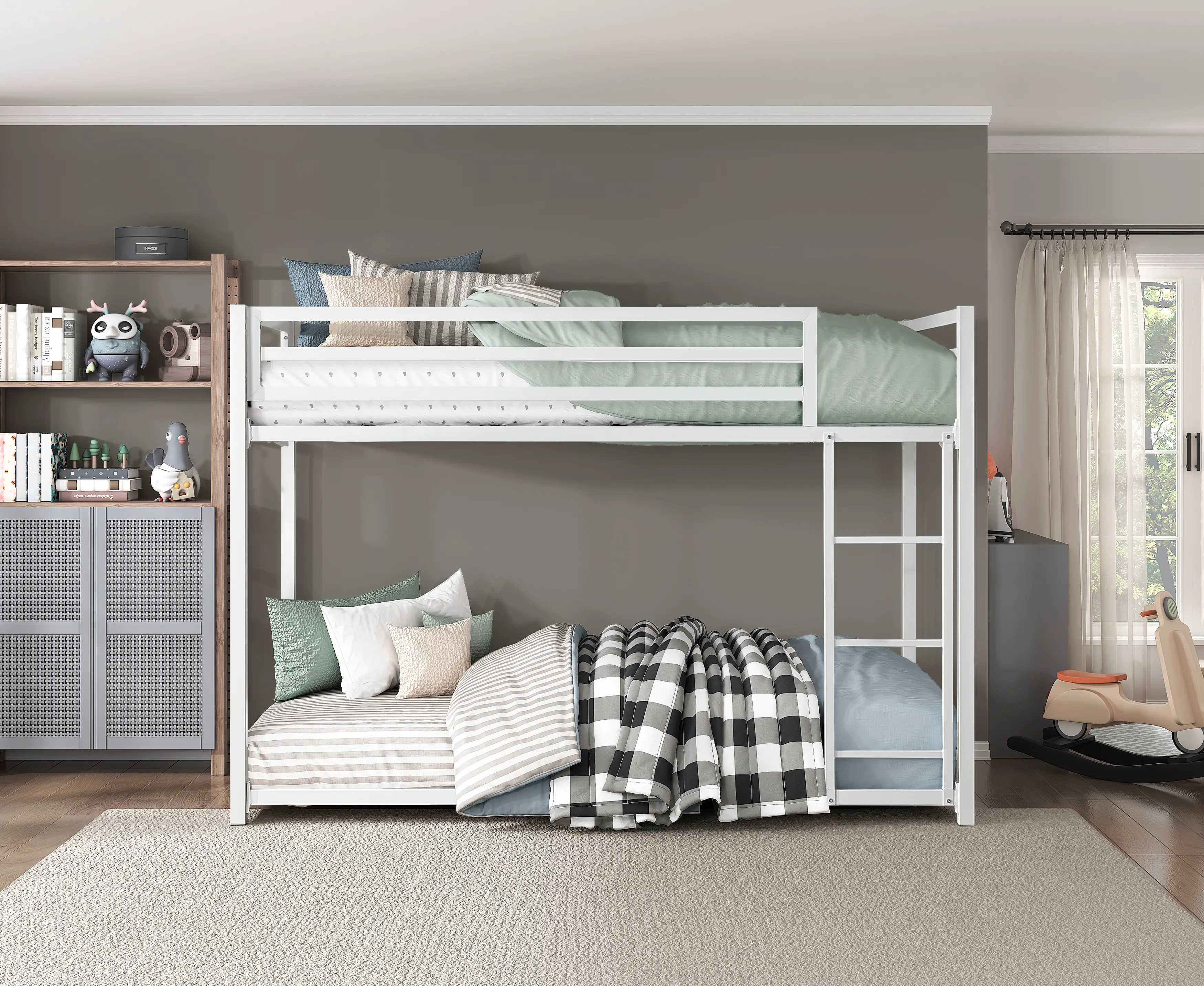 Winnie White Twin-over-Twin Bunk Bed-2