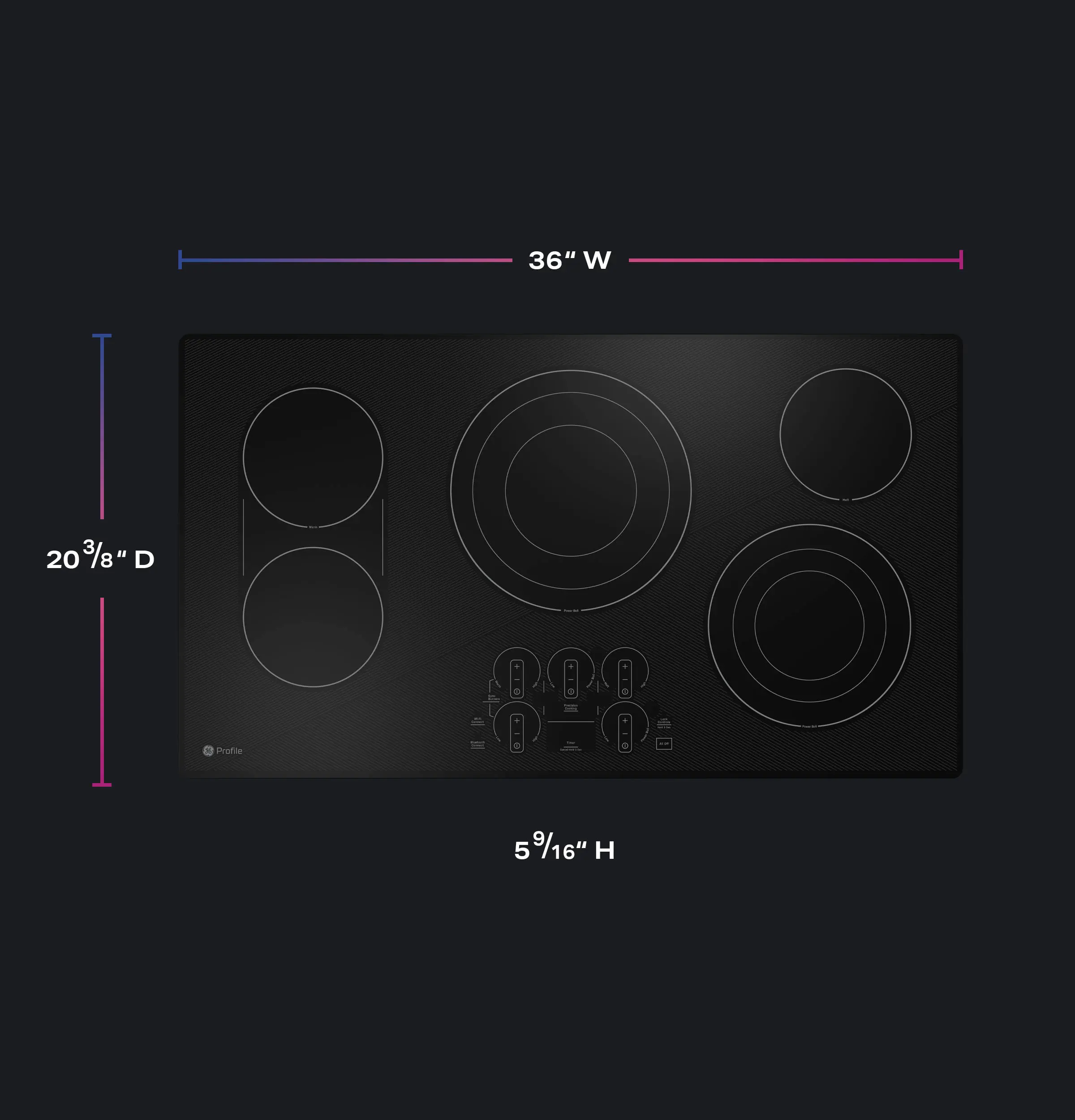 PEP9036DTBB GE Profile 36 Inch Electric Cooktop - Black-2