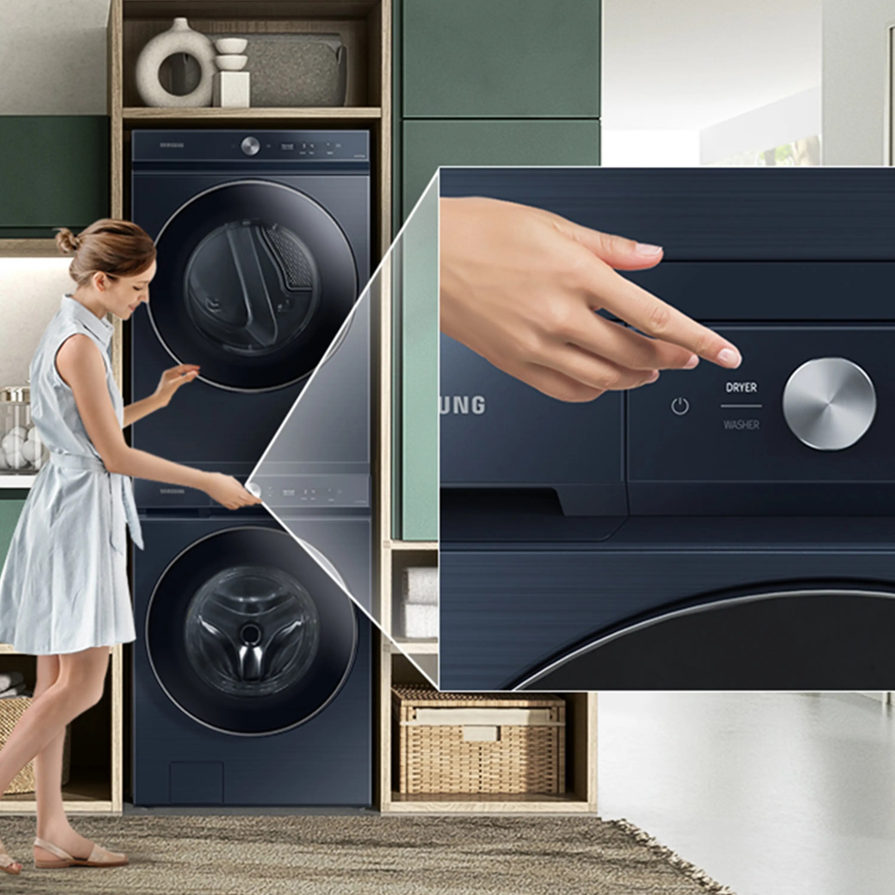 SKK-9MCD Samsung Bespoke Washer and Dryer Stacking Kit - Navy-2