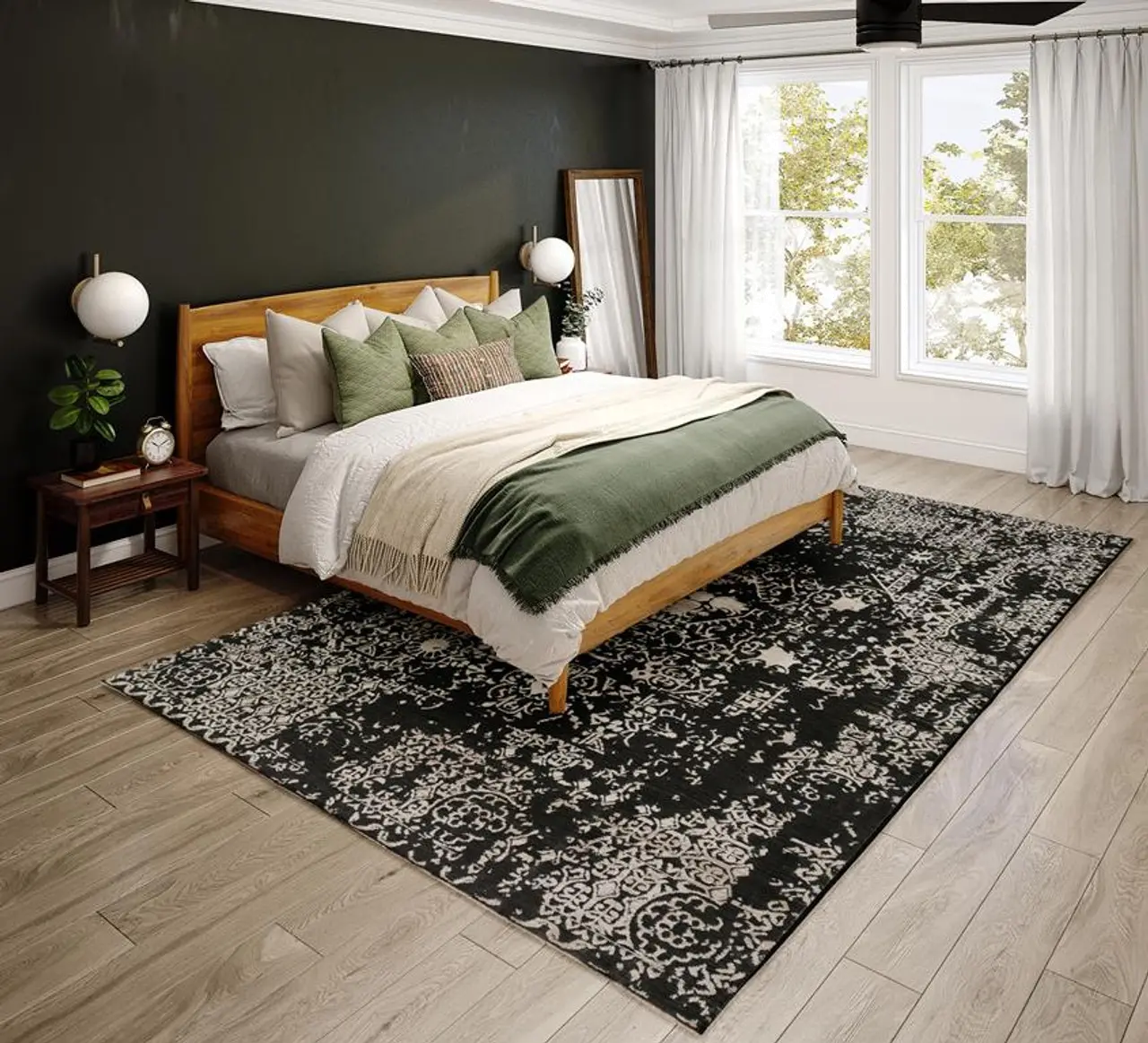 AY3MN5X8/DENIZI-RUG Antalya 5 x 8 Midnight Black Area Rug-2