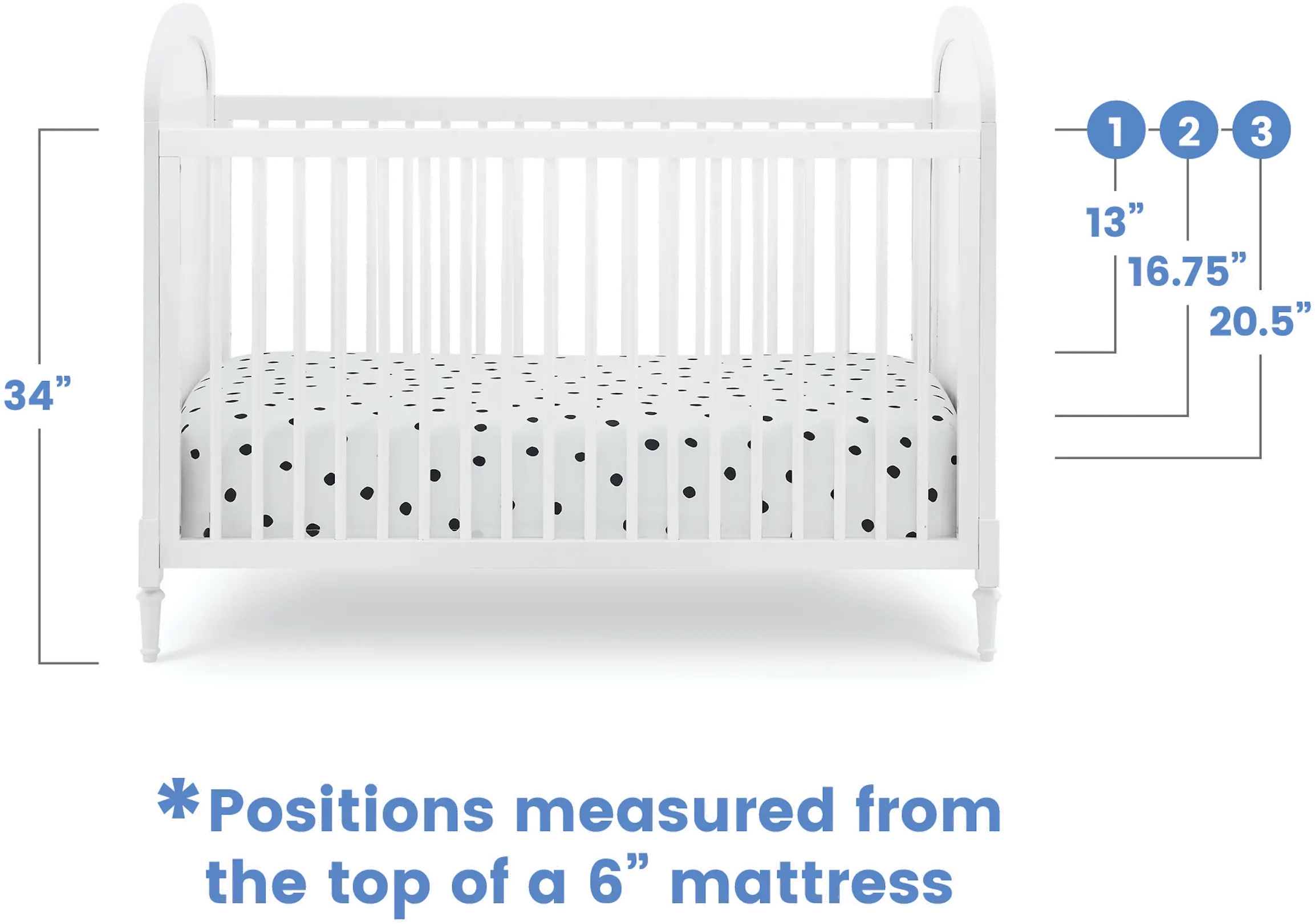 Madeline White 4-in-1 Convertible Crib-7