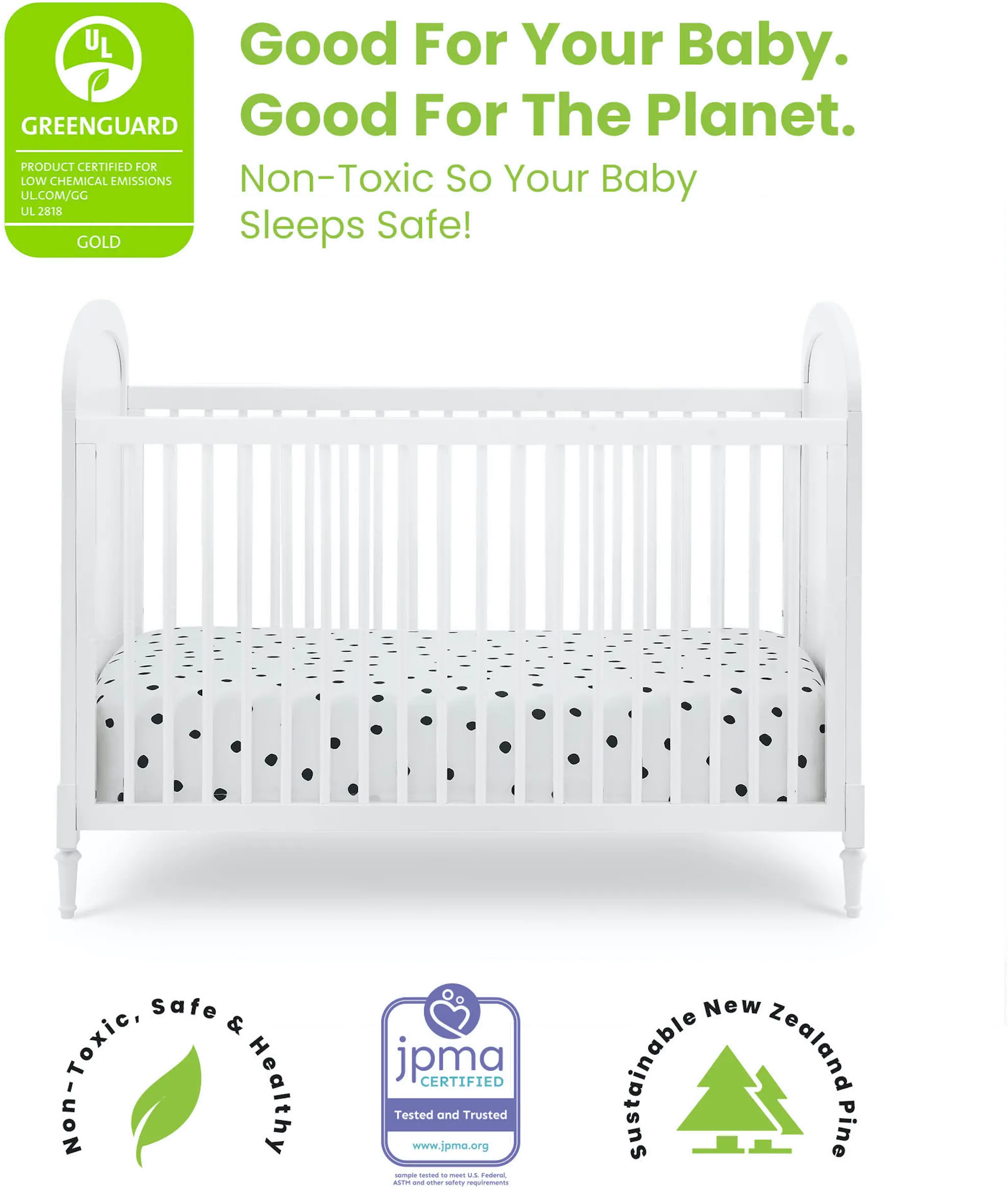 Madeline White 4-in-1 Convertible Crib-8