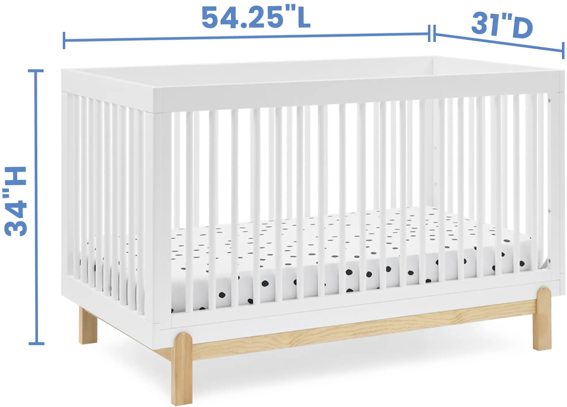 Poppy White 4-in-1 Convertible Crib-6