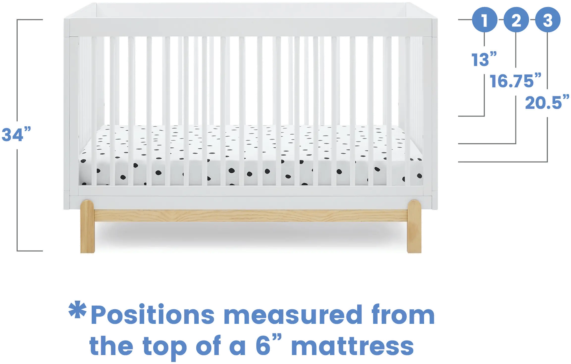 Poppy White 4-in-1 Convertible Crib-7