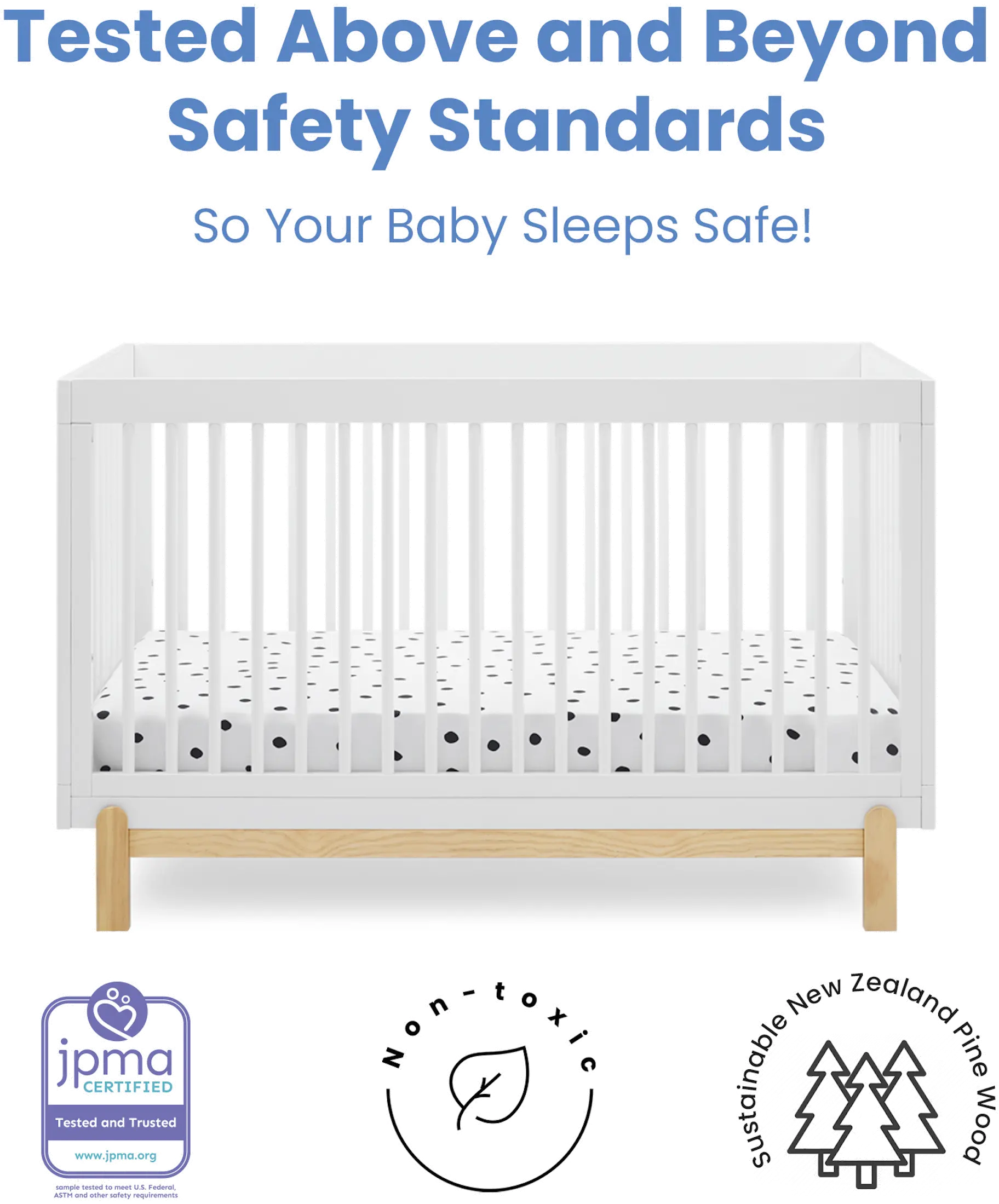 Poppy White 4-in-1 Convertible Crib-8
