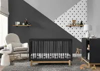 Poppy Dark Gray 4-in-1 Convertible Crib