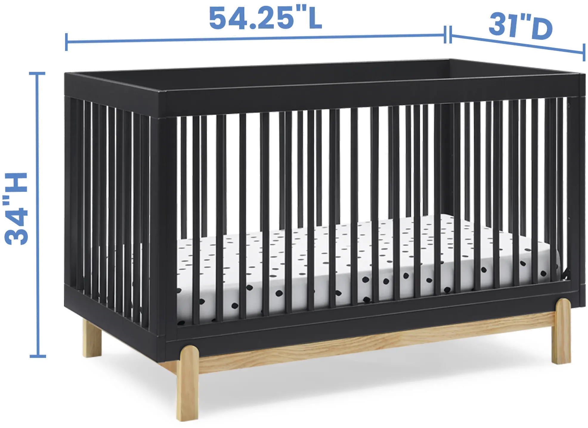 Poppy Dark Gray 4-in-1 Convertible Crib-6