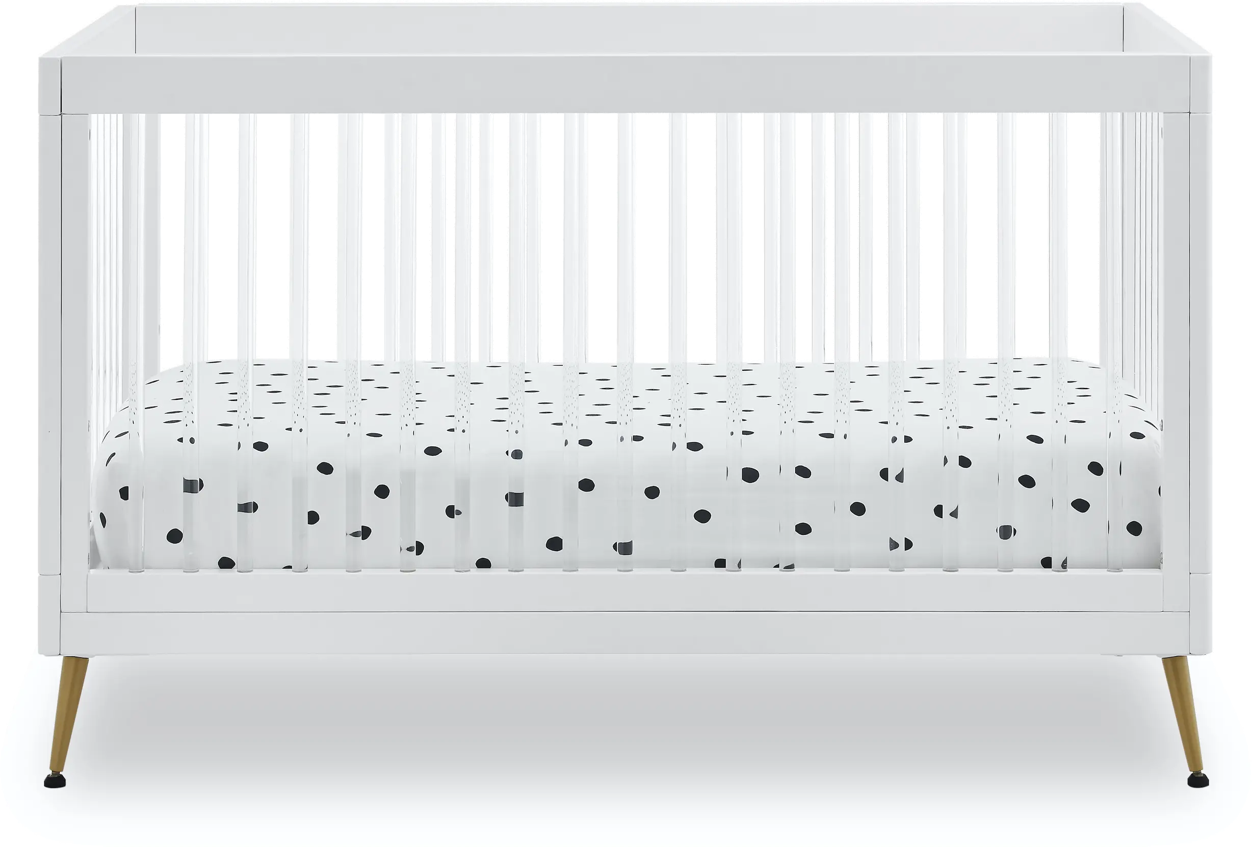 Sloane White Acrylic 4-in-1 Convertible Crib-1