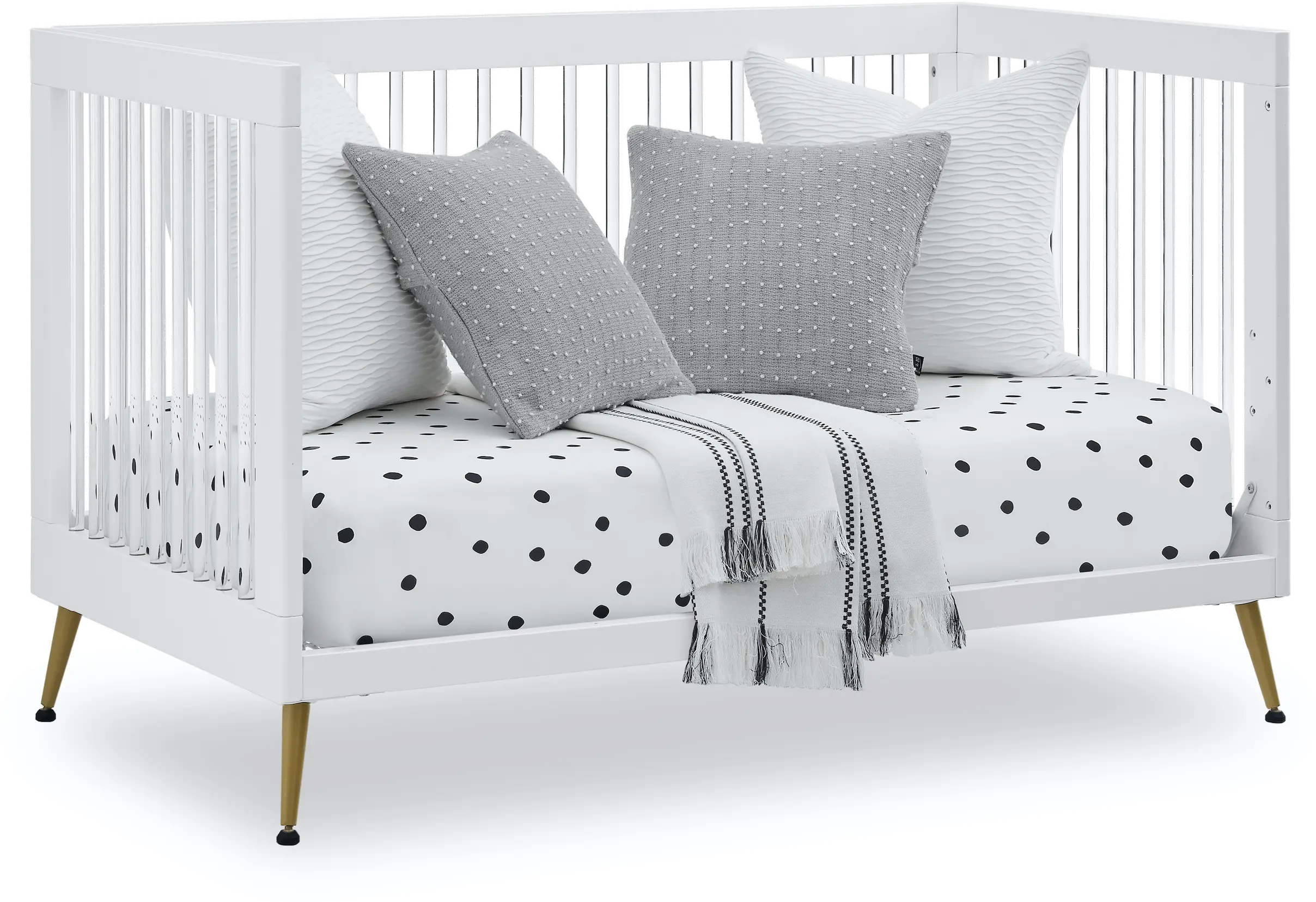 Sloane White Acrylic 4-in-1 Convertible Crib-5