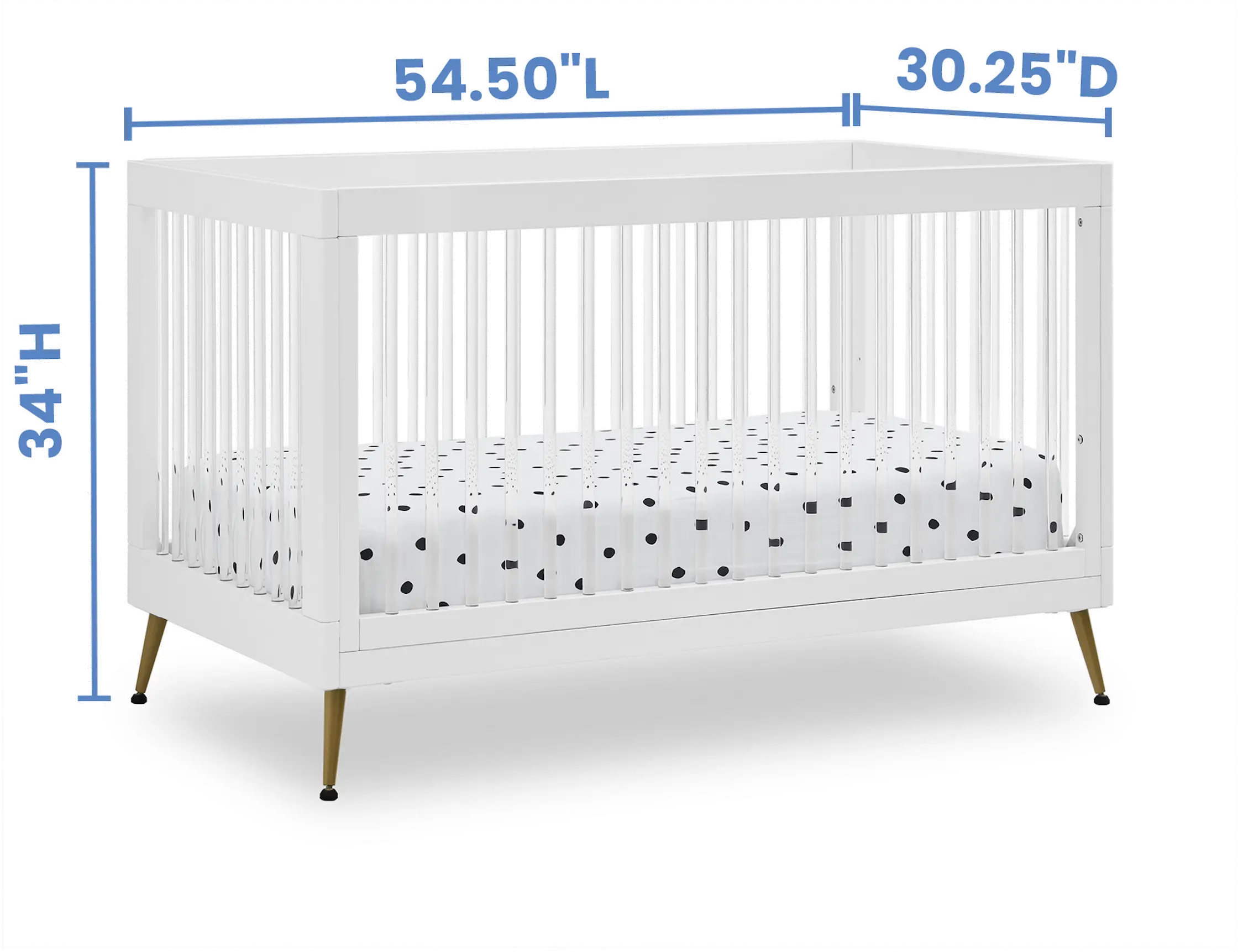 Sloane White Acrylic 4-in-1 Convertible Crib-7