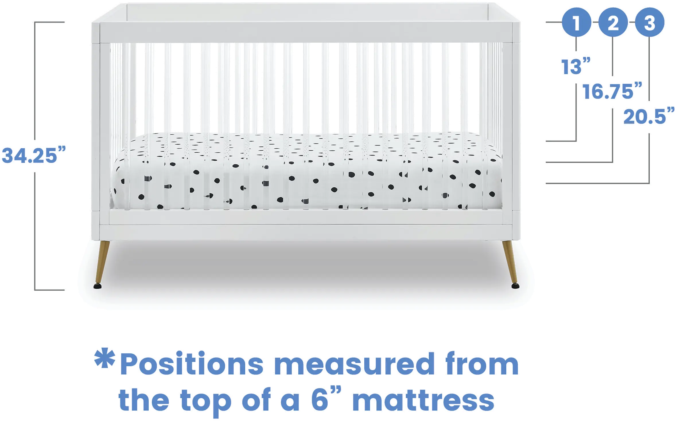 Sloane White Acrylic 4-in-1 Convertible Crib-8