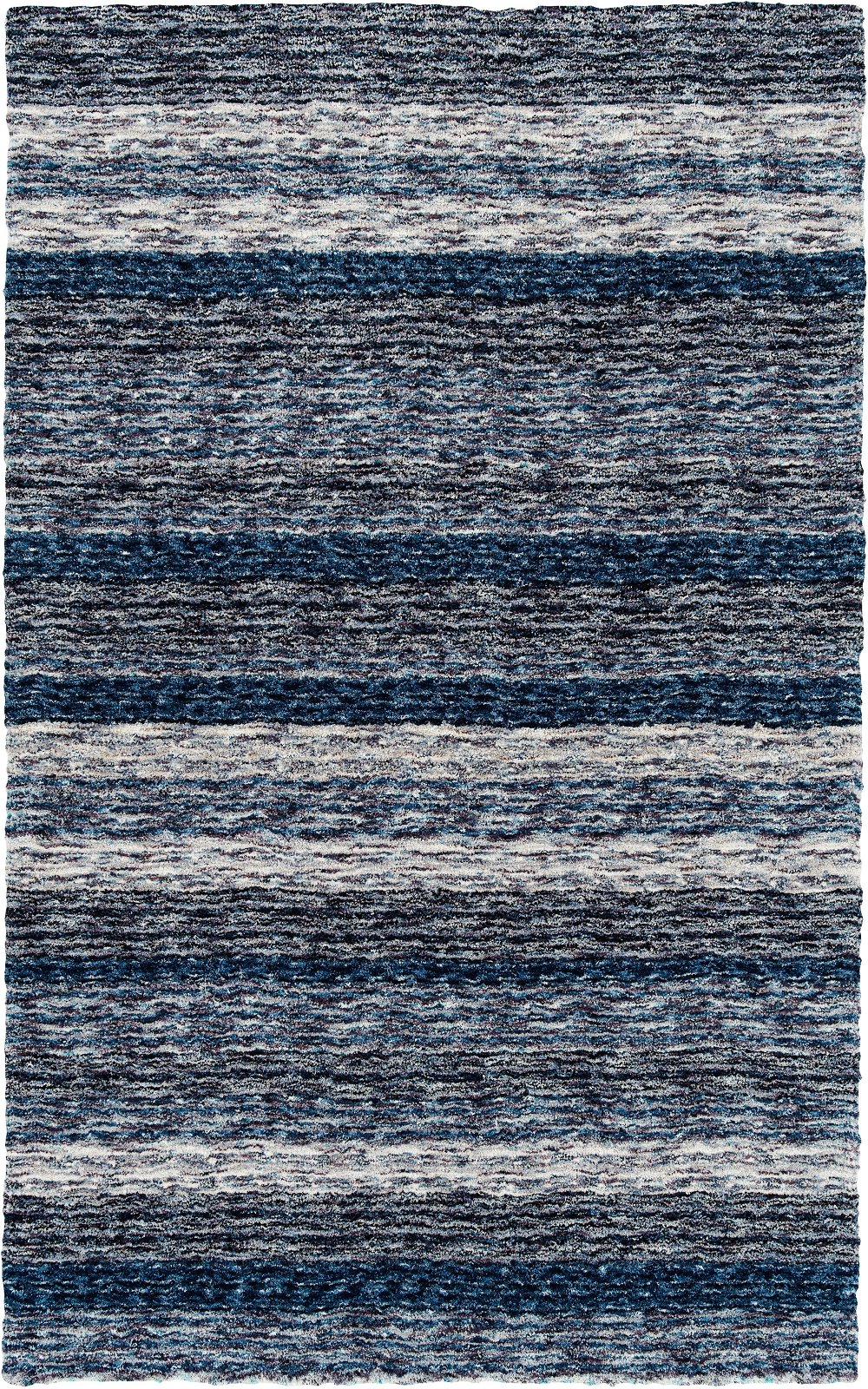 Joplin 8 x 10 Striped Shag Indigo Blue Area Rug
