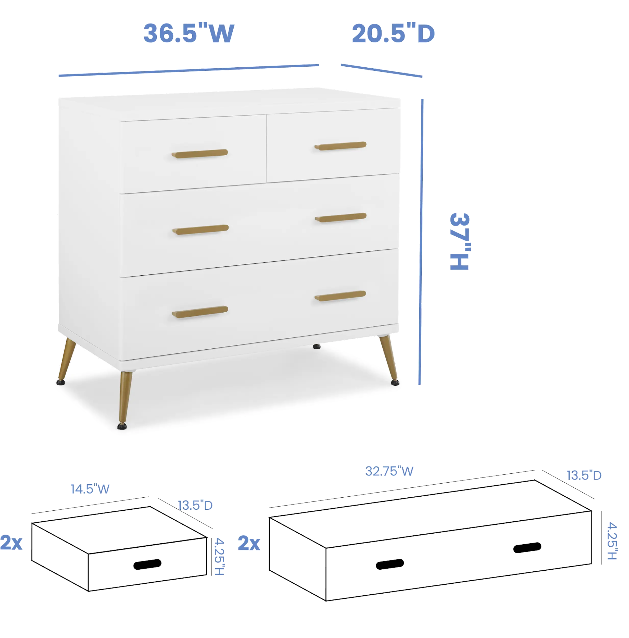 Sloane White Dresser with Changing Top-7