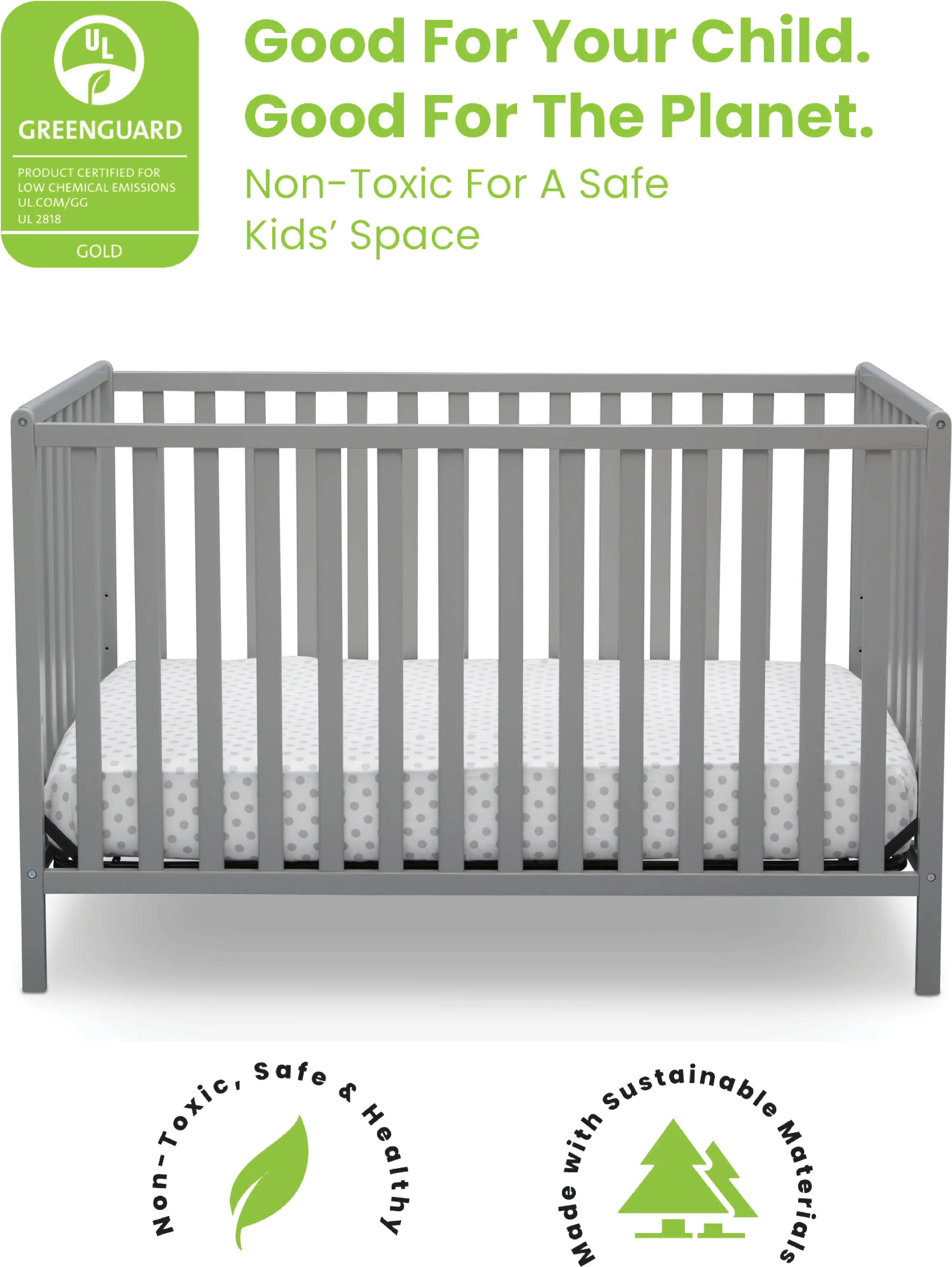 Heartland Gray 4-in-1 Convertible Crib-8
