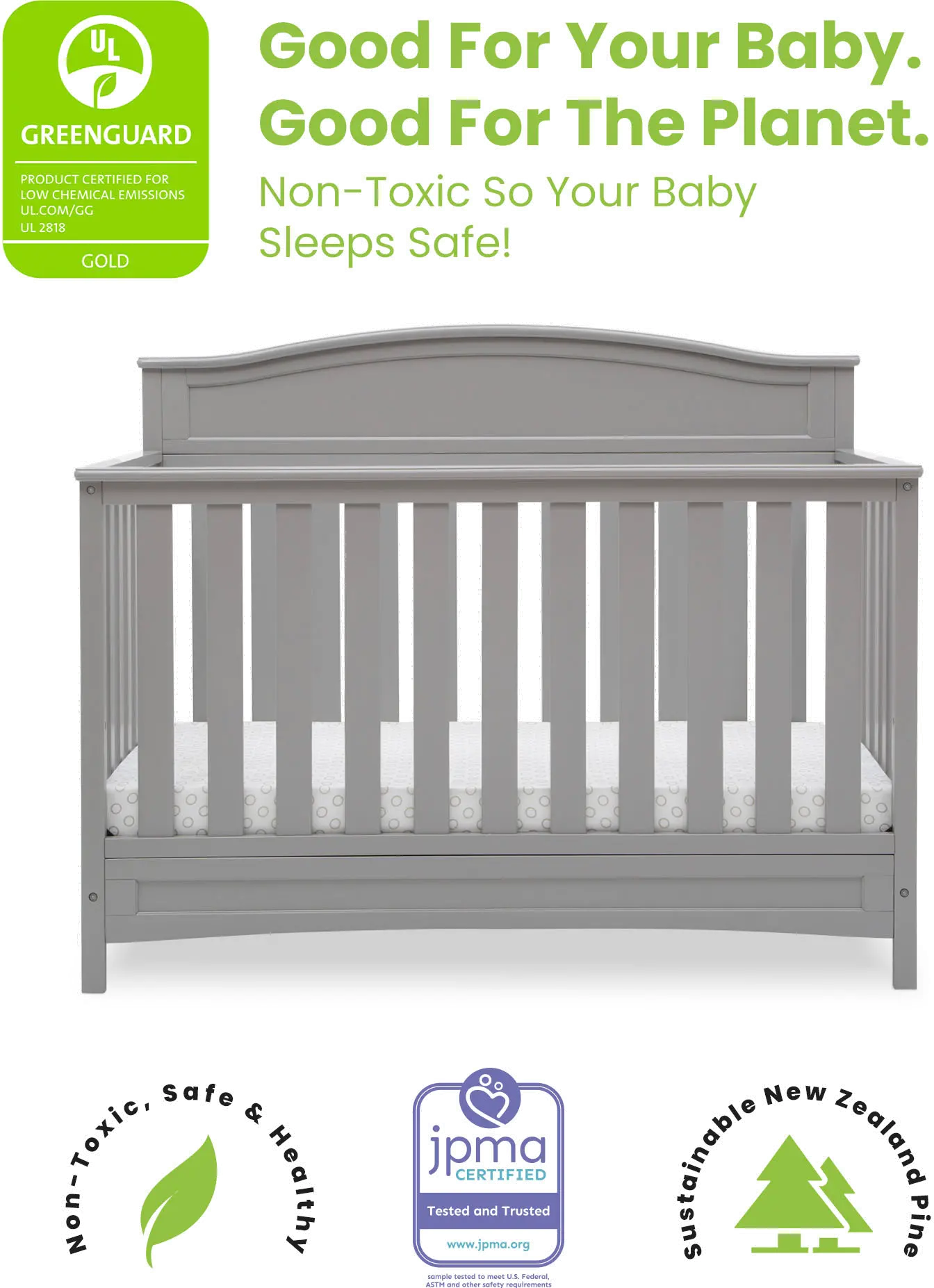 Emery Gray 4-in-1 Convertible Crib-10