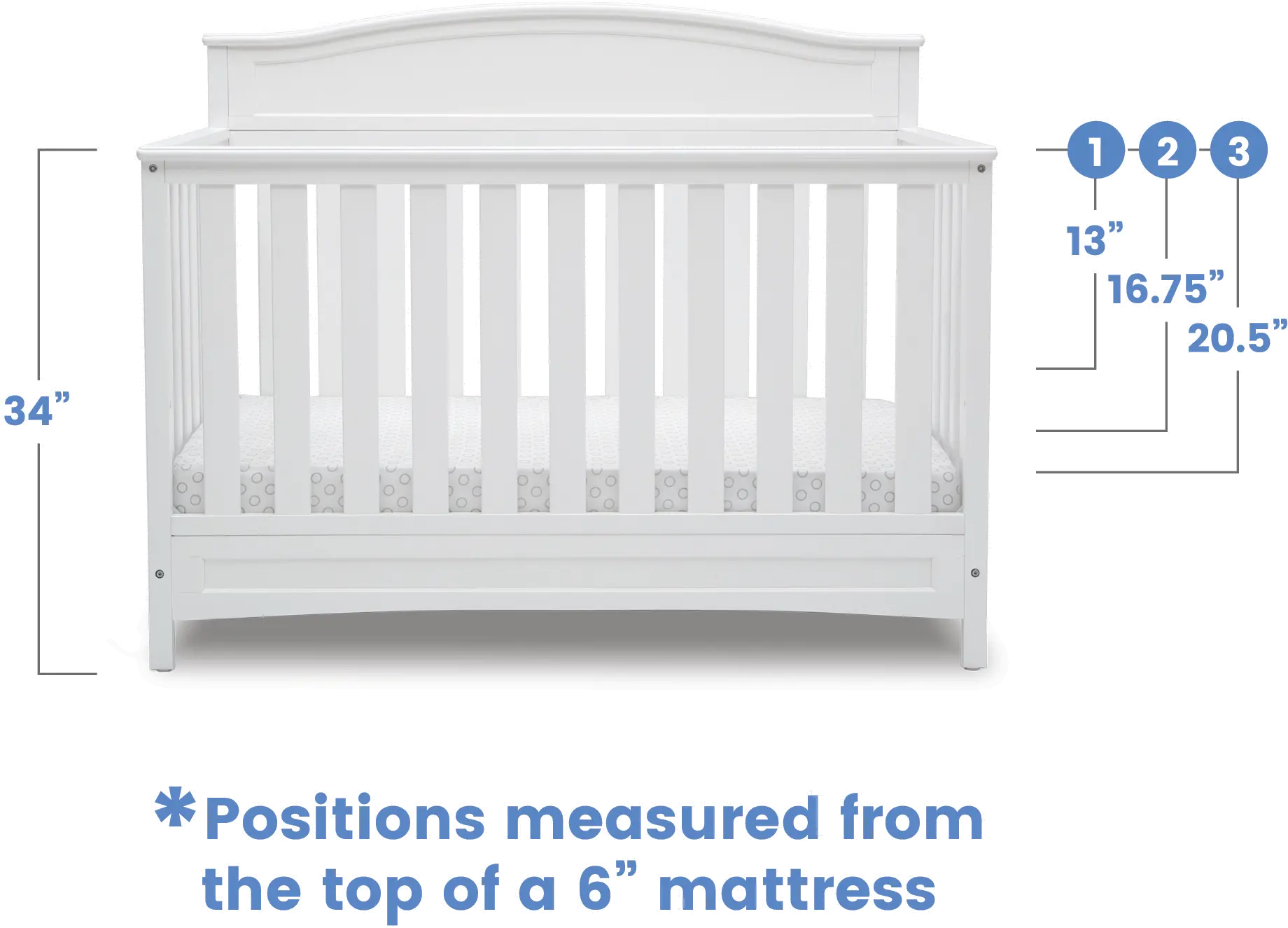 Emery White 4-in-1 Convertible Crib-9