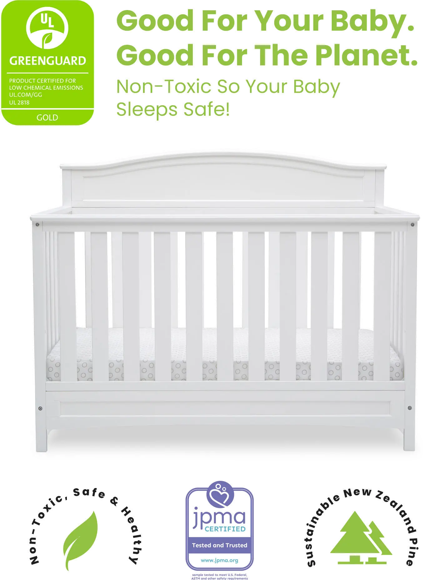 Emery White 4-in-1 Convertible Crib-10